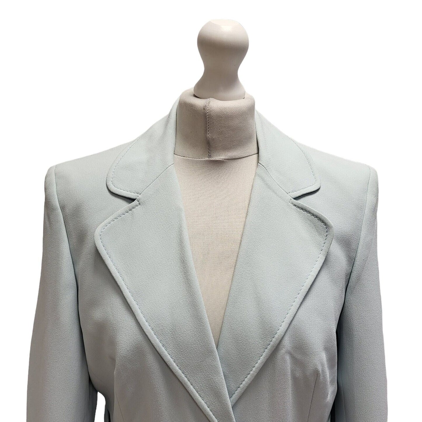 Karen Millen Light Blue Button Formal/Casual Coat UK Women's 14 BB319