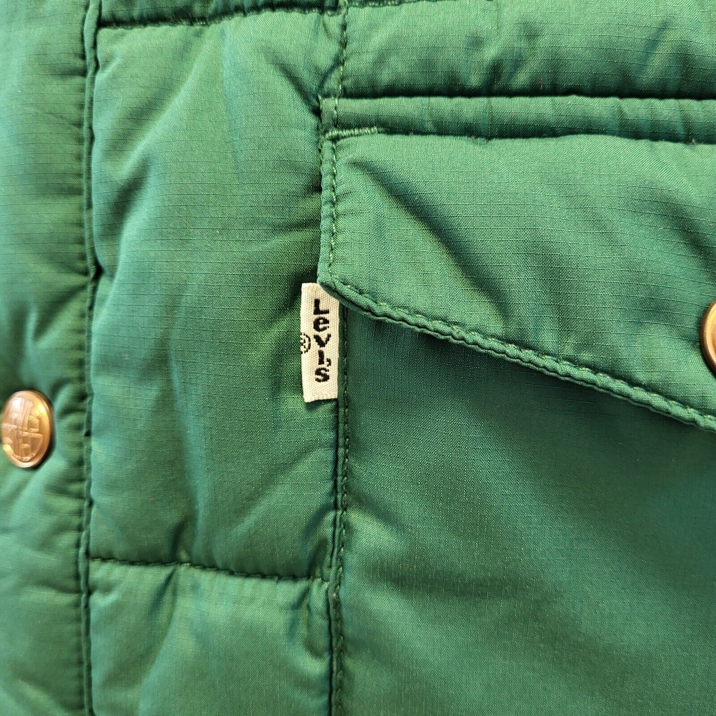 Levi's Green Snap Fasten Quilted Jacket Uk Men's 2XL G649