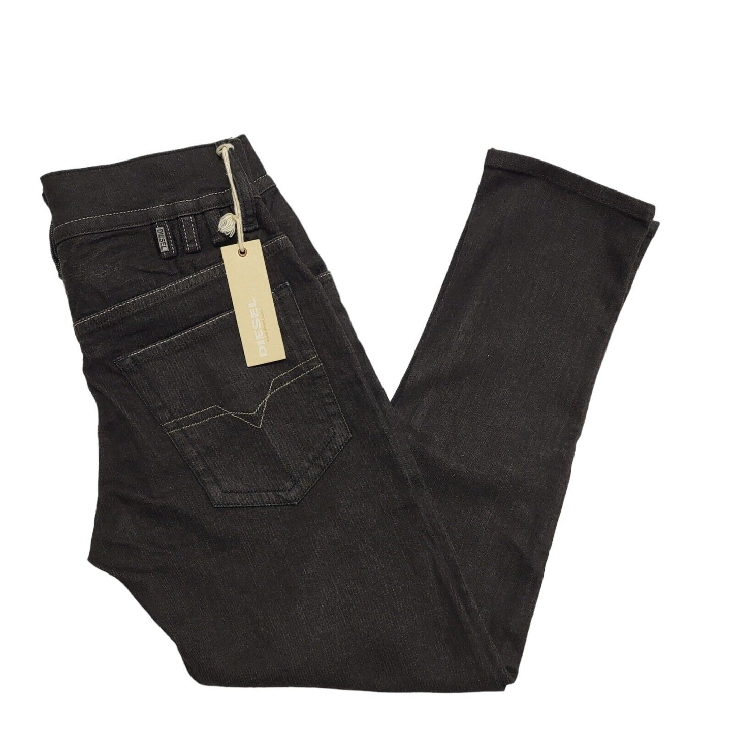 Diesel Black Straight Slim Denim Jeans uk Bnwt Women's S W25 L26 H763