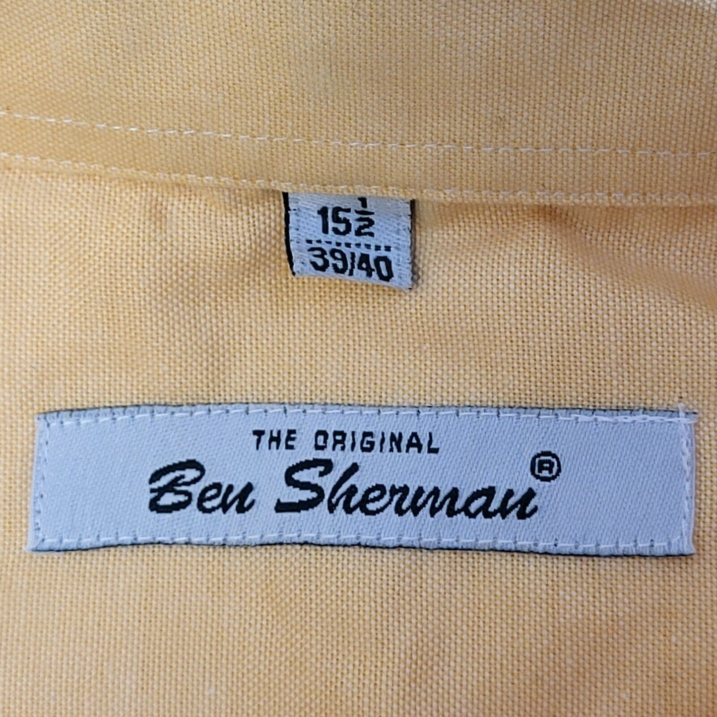 Ben Sherman Yellow Long Sleeve Classic Shirt Uk Men's Medium G544