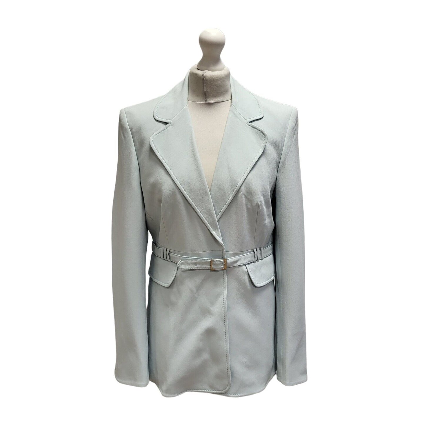 Karen Millen Light Blue Button Formal/Casual Coat UK Women's 14 BB319