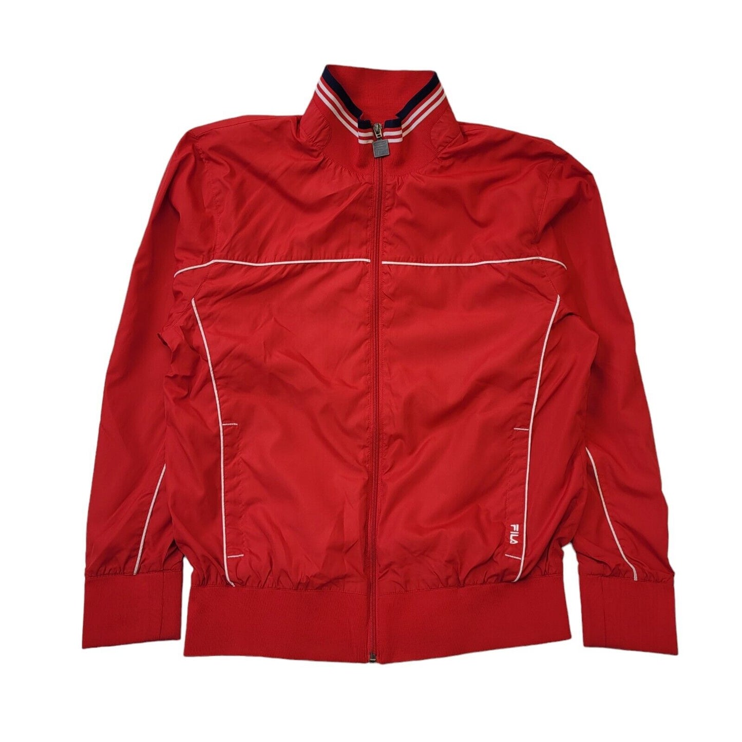 Fila Red Long Sleeve Sport Tracksuit Windbreaker Jacket Men's Uk M H184