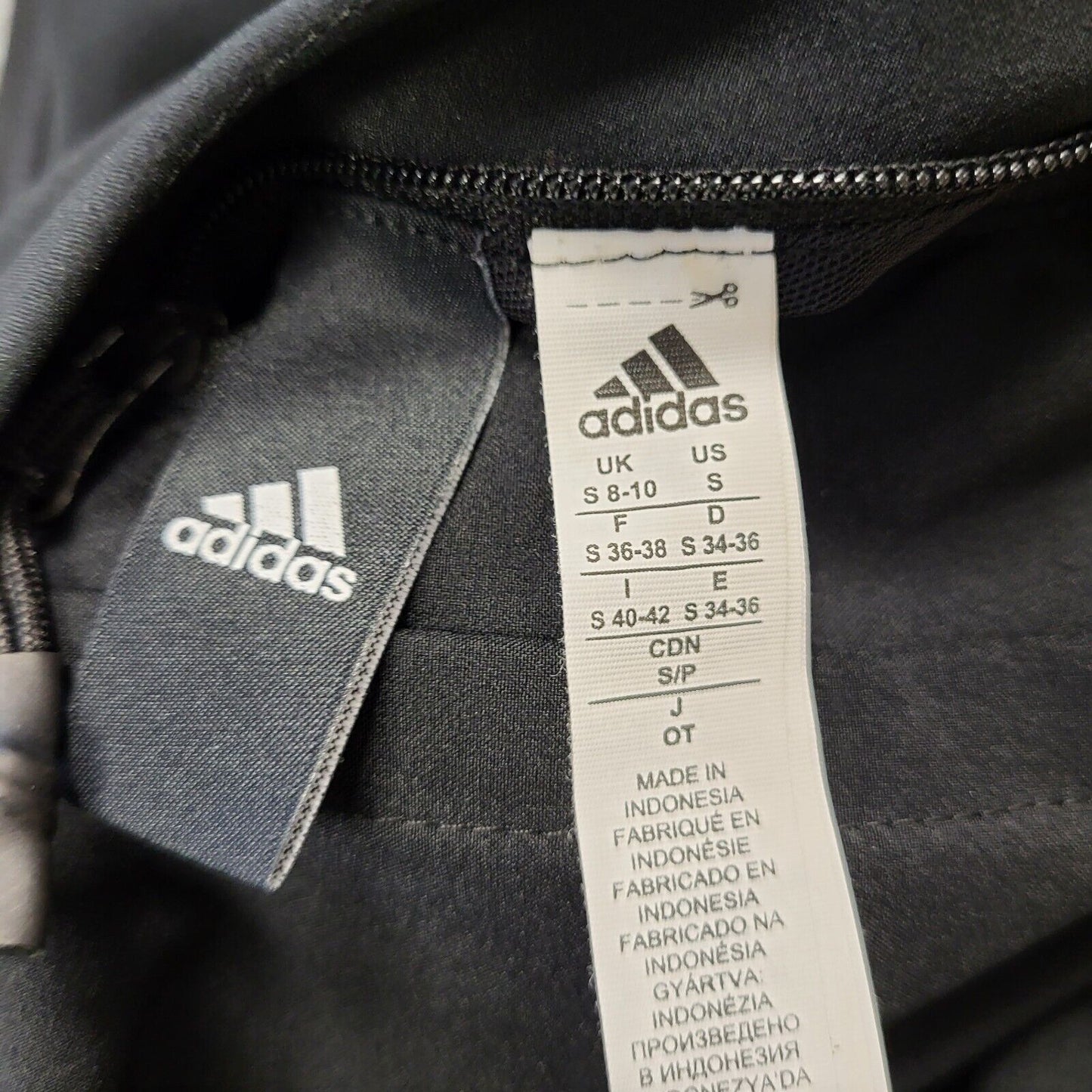 Adidas Black Zip Hooded Track Jacket UK Women's S 8-10 H793