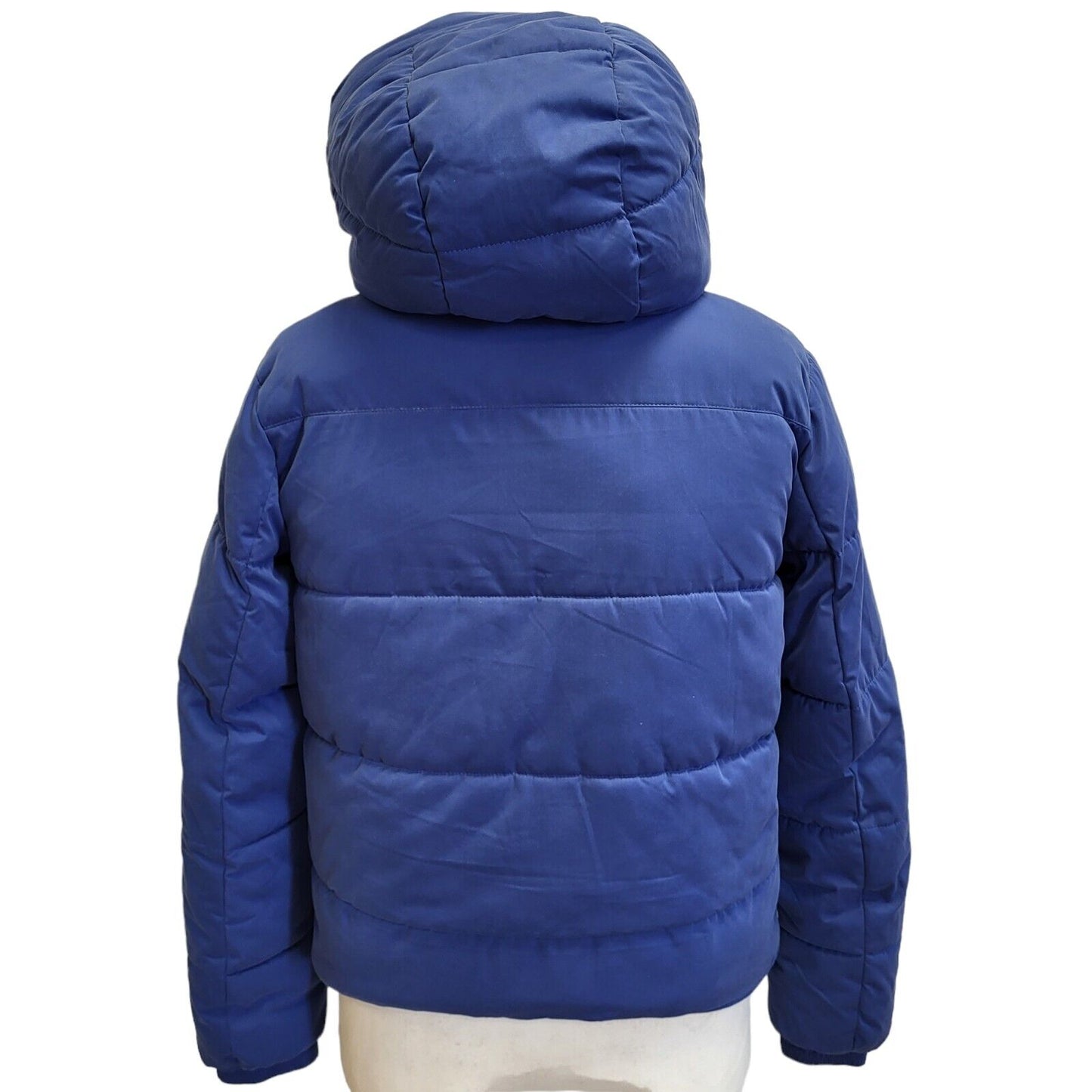 Superdry Blue Fleece Lined Hooded Jacket Uk Women's 10 Eu 38 G28