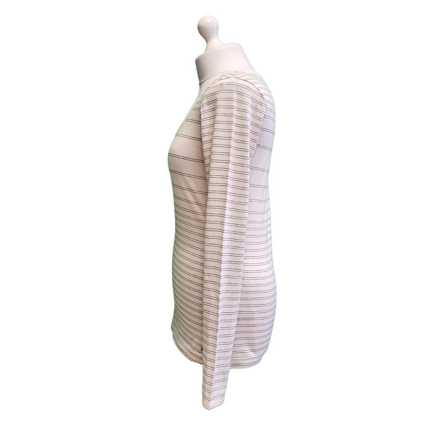 Fred Perry Cream Striped Slim Fit Shirt Women's Uk M 10 EU 38 BNWT G813