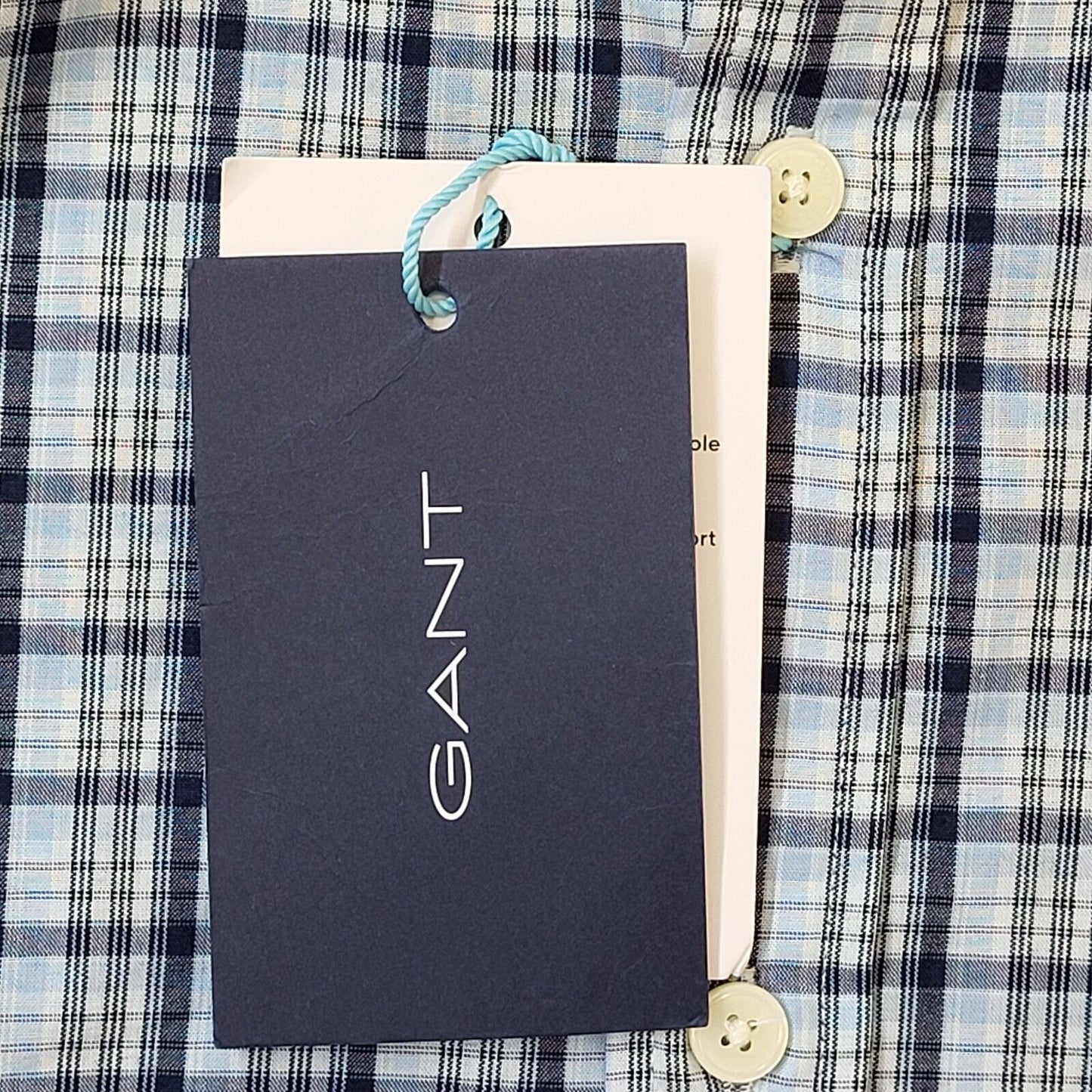 Gant Blue Check Long Sleeve Shirt Uk Men's 2XL Eu 60 Bnwt G282