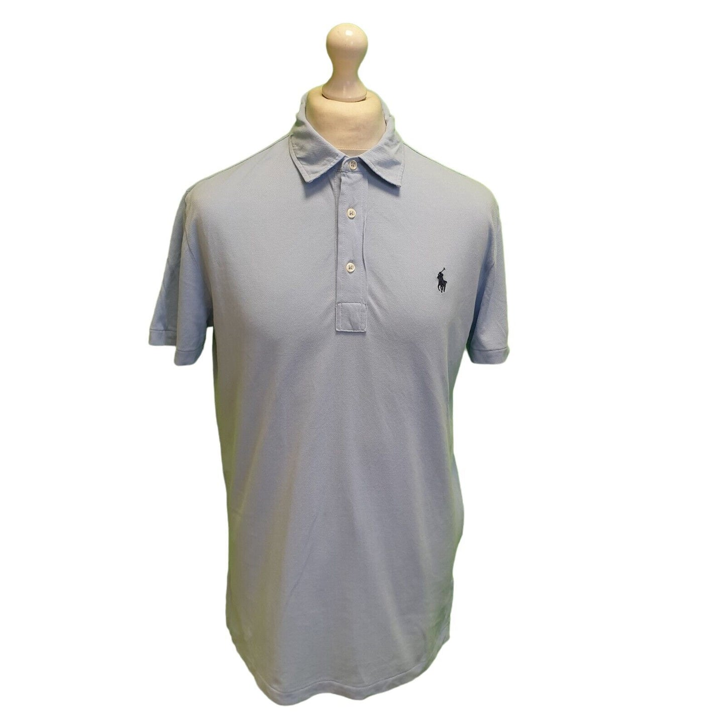 Polo Ralph Lauren Regular Fit Blue Cotton Polo T-Shirt Men's UK M EU 50 H374
