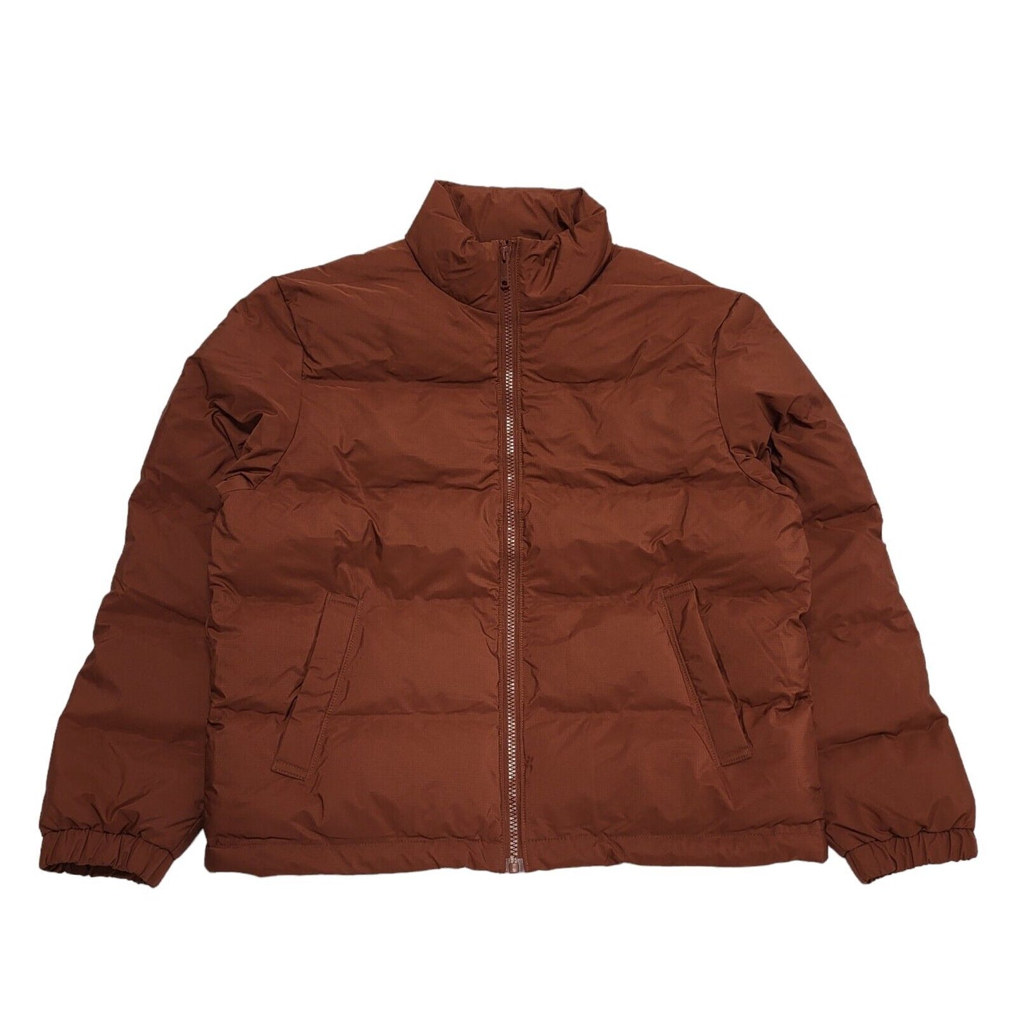 Weekday Brown Zipped Puffer Jacket Uk Men's Large BB304