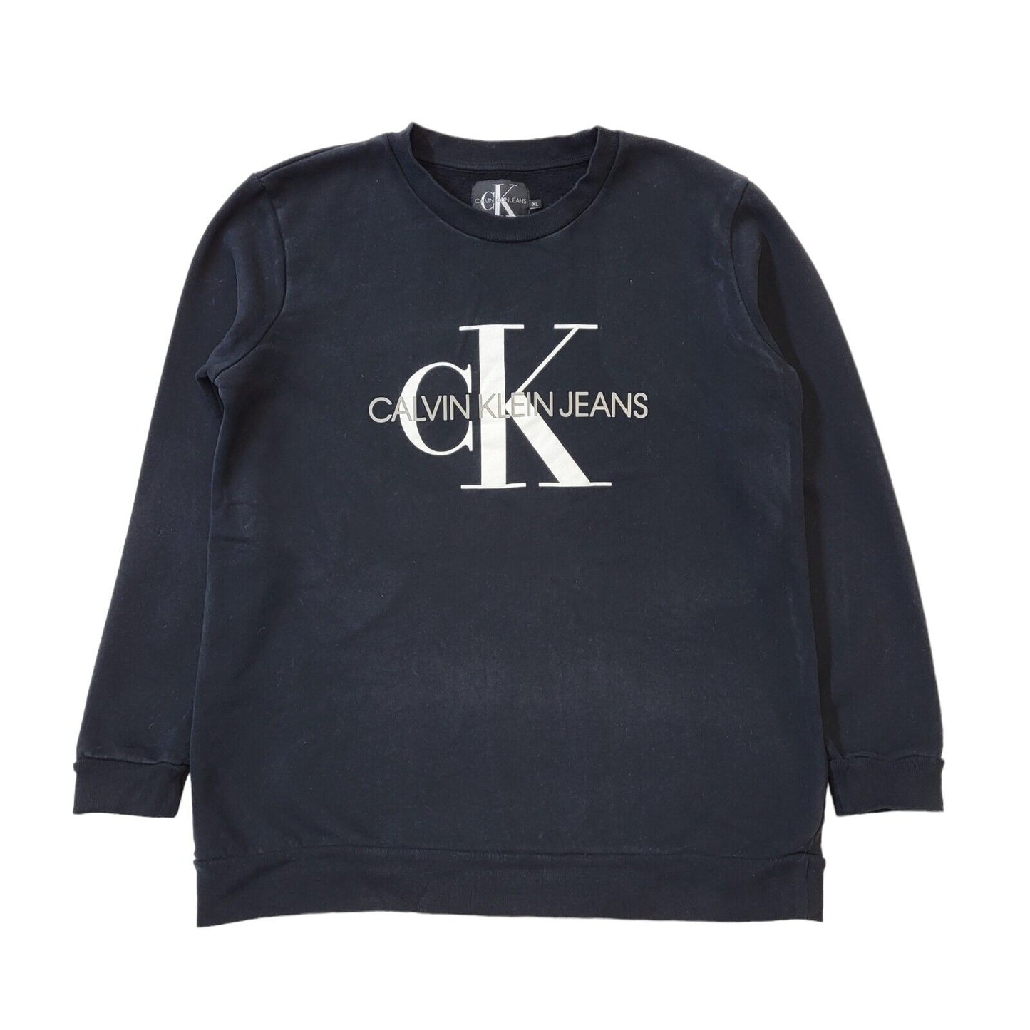 Calvin Klein Black Spell Out Long Sleeve Casual Sweatshirt Men's Uk XL H103