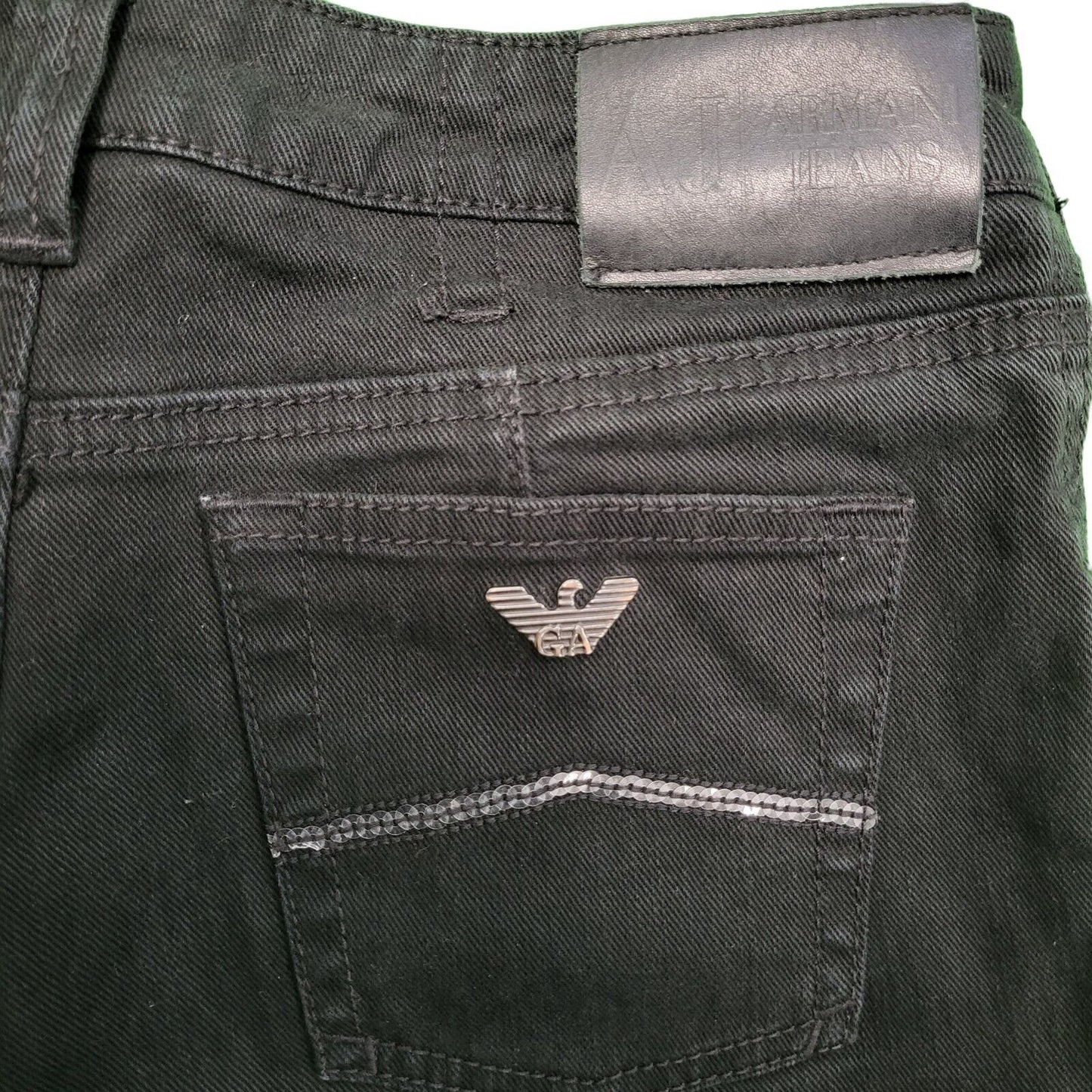 Armani Jeans Black Zip Fly Straight Slim Denim Jeans Men's uk S W29 L34 H311