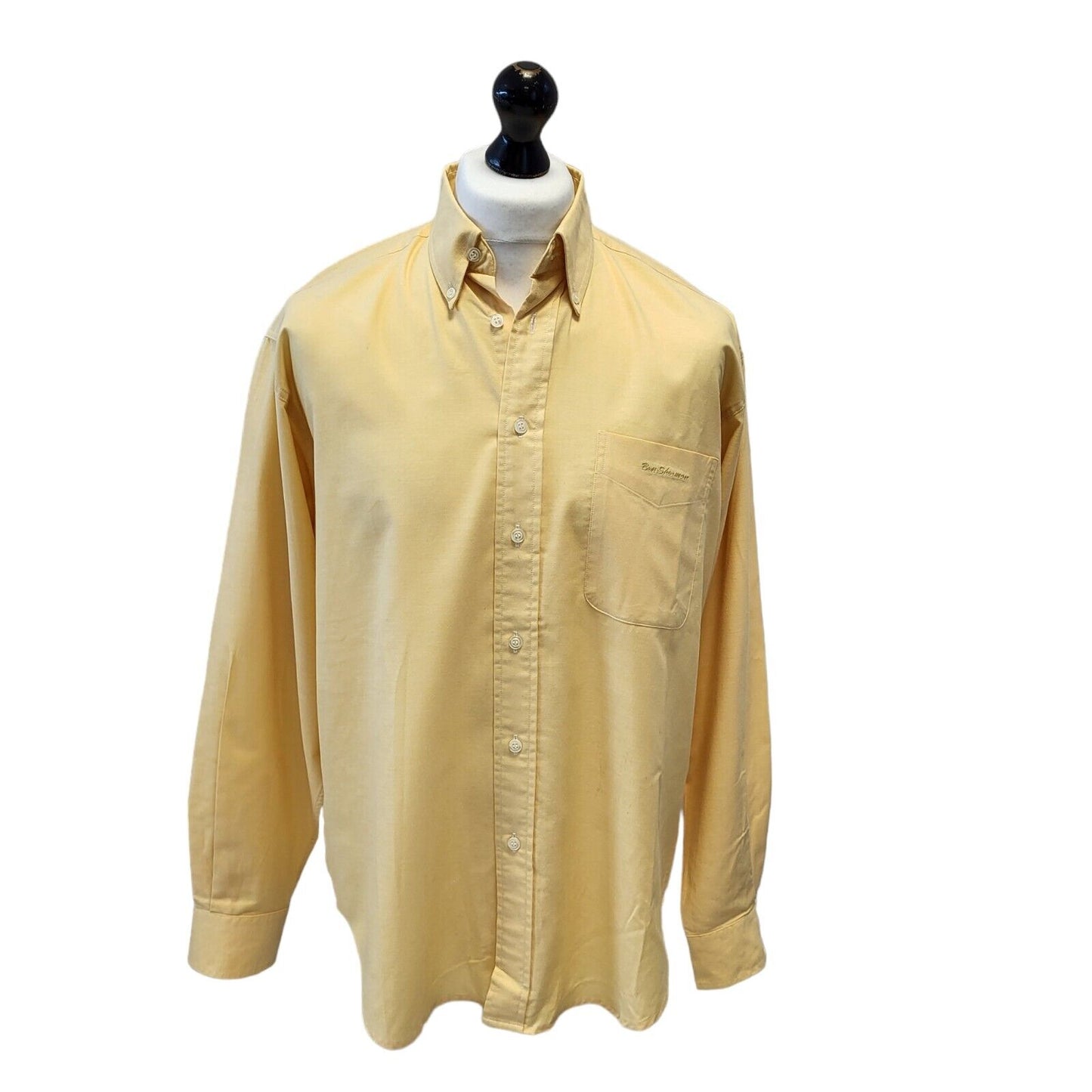 Ben Sherman Yellow Long Sleeve Classic Shirt Uk Men's Medium G544