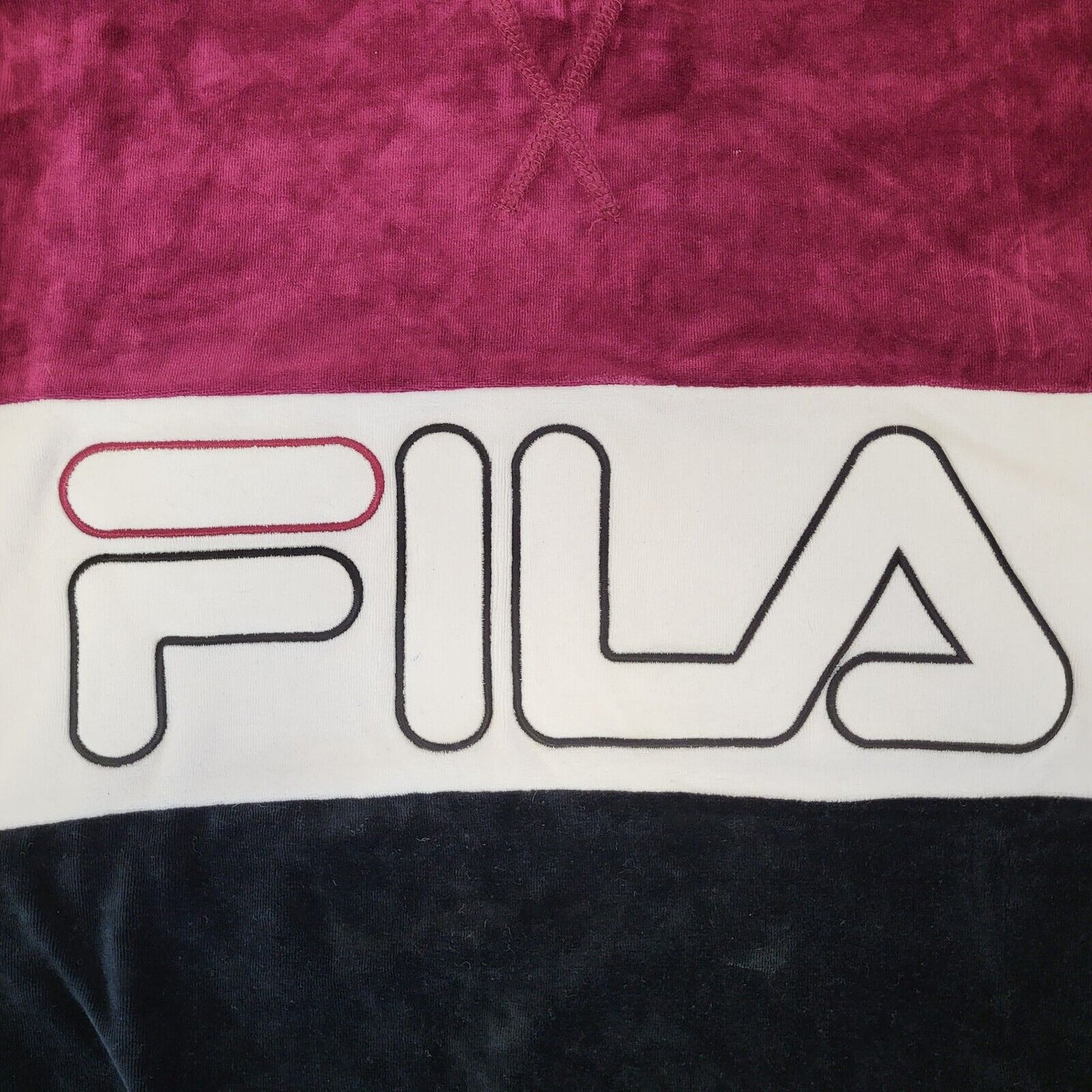 Fila Black Pink White Retro Spell Out Sweatshirt Women's Uk S / 10 H89