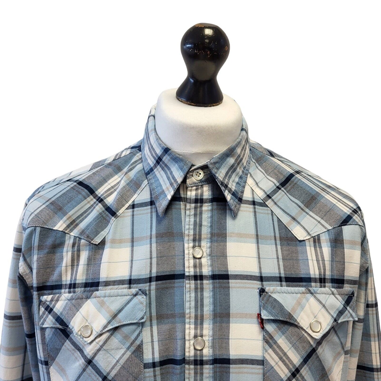 Gant Blue Check Long Sleeve Shirt Uk Men's 2XL Eu 60 Bnwt G282