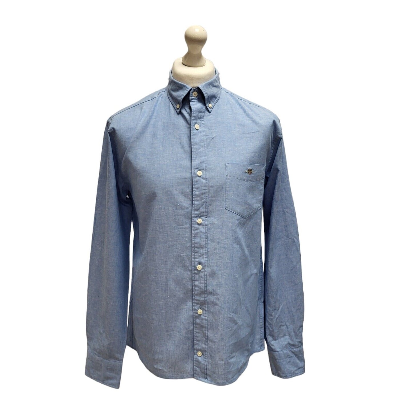 Gant Light Blue Long Sleeve Shirt Uk Men's Large BB390