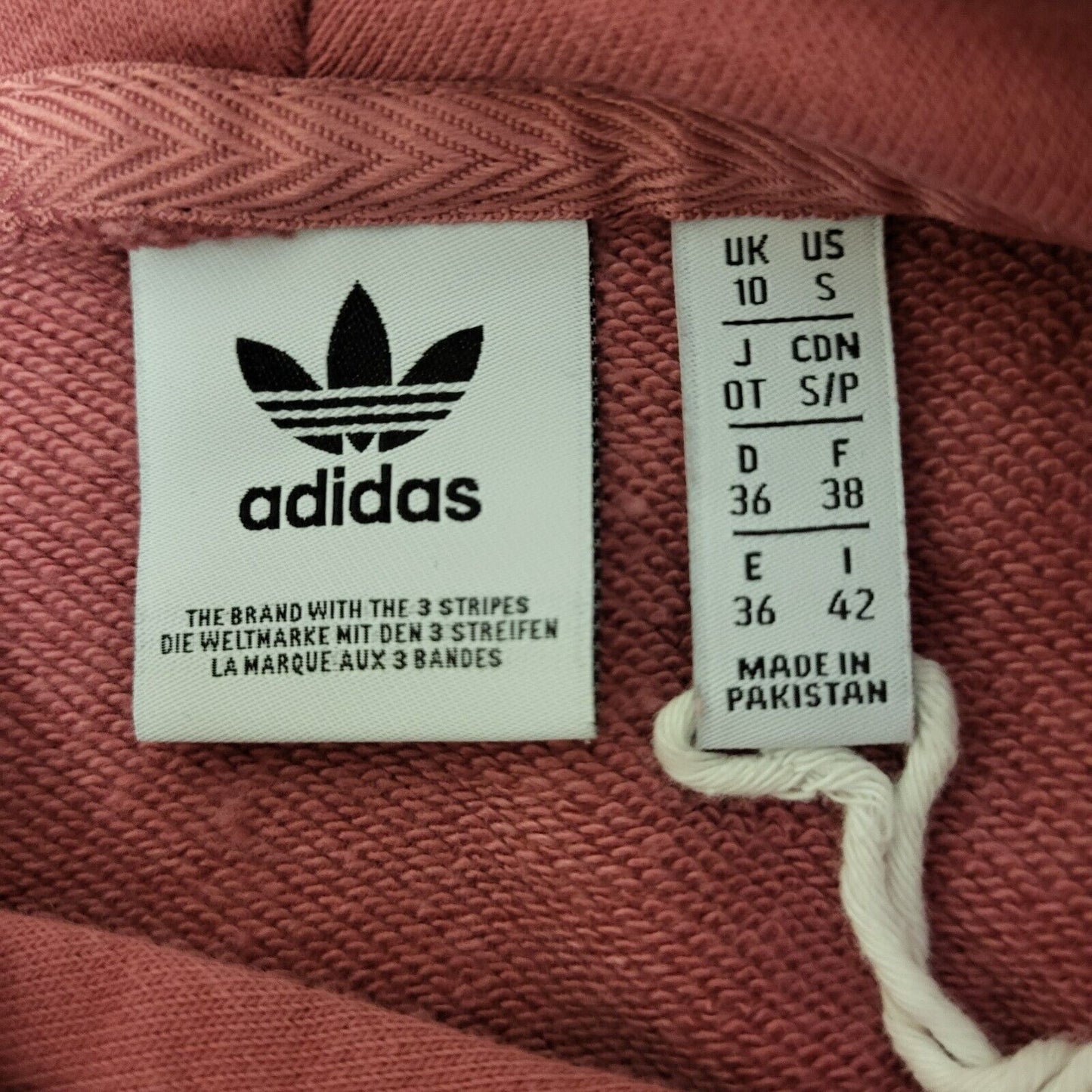 Adidas Sweatshirt Hoodie Drawstring Pink Uk Women's Size 10 G414
