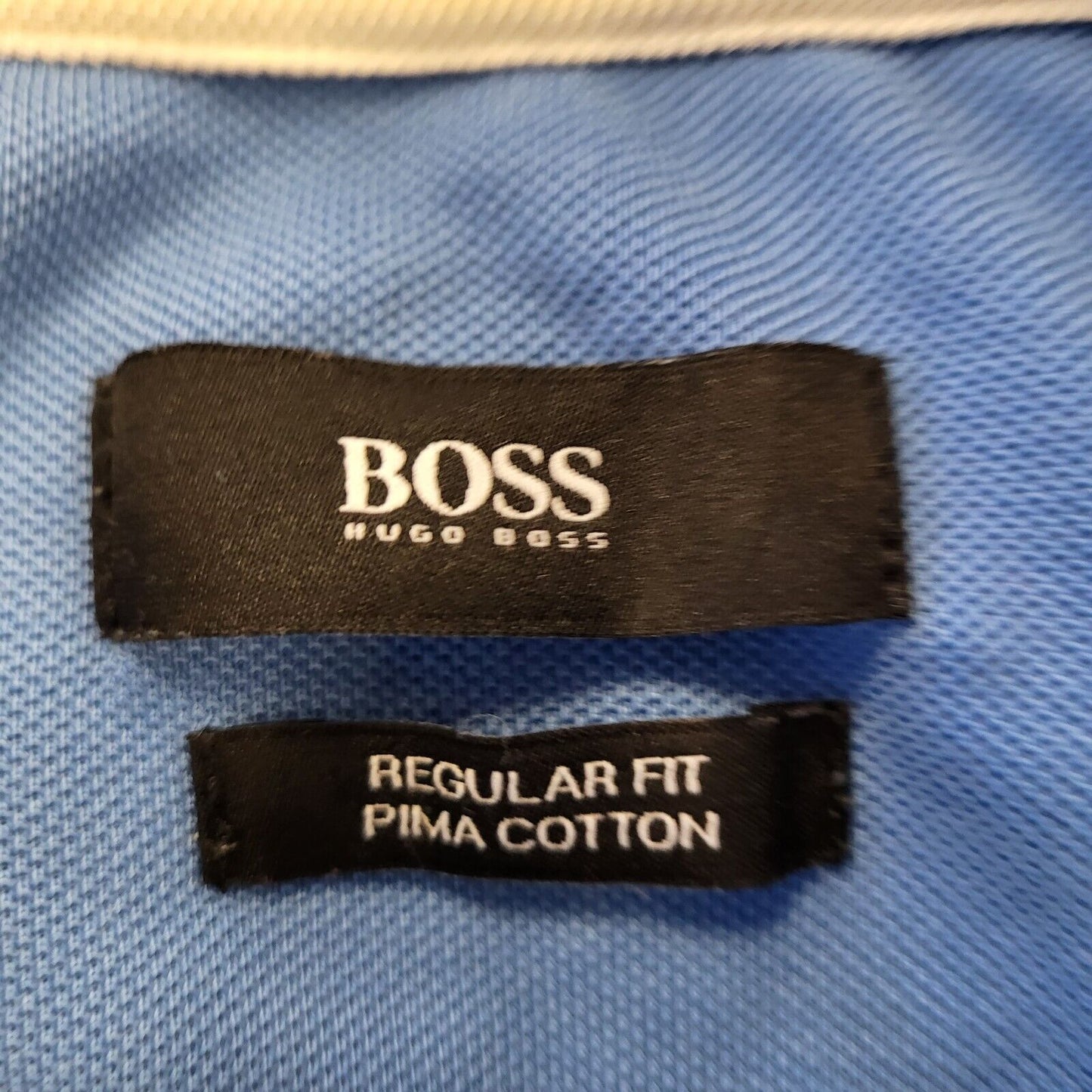 Hugo Boss Blue Regular Fit Short Sleeve Collared Polo Shirt Men's Uk S G770