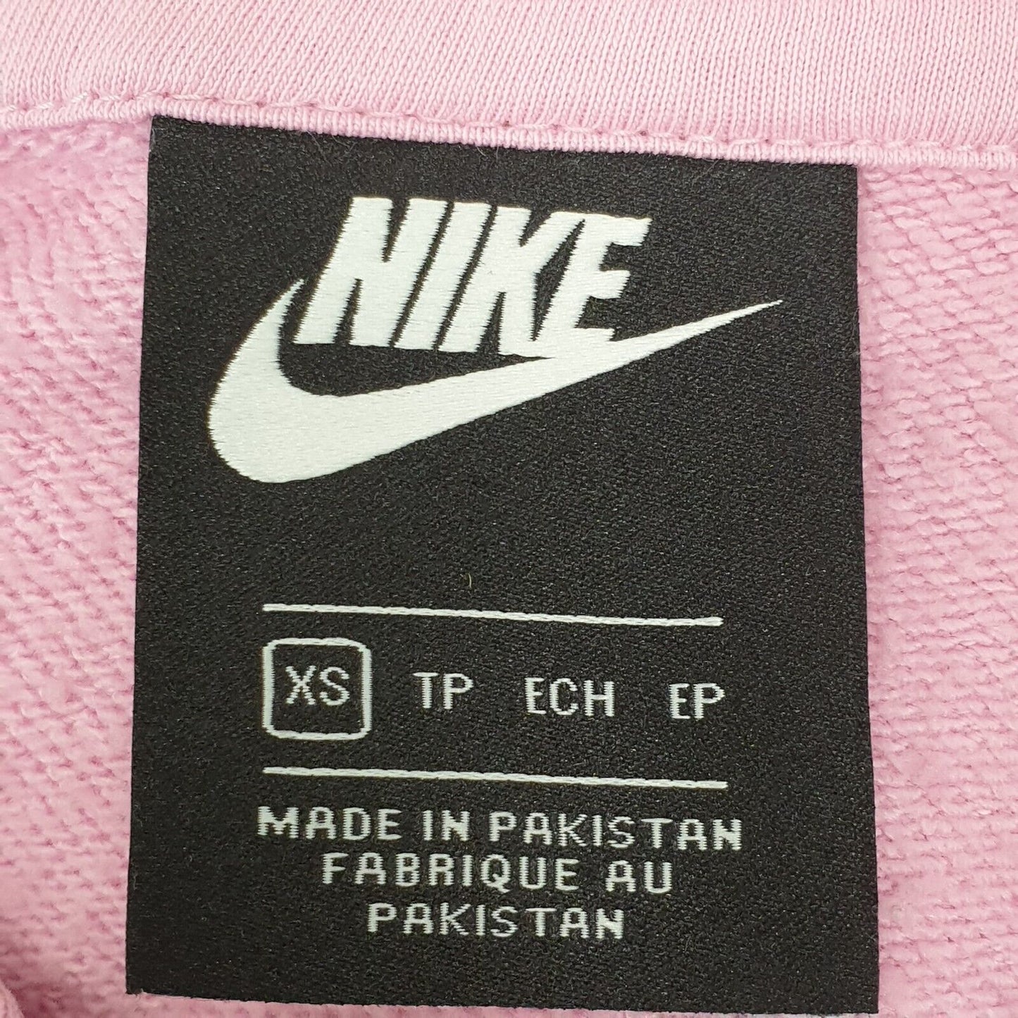 Nike Pink Cropped Drawstring Sweatshirt Hoodie Women's UK XS 6 EU 34 H944