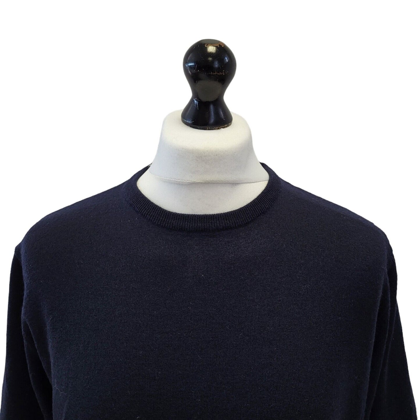 William Hunt Black Crew Neck Wool Jumper Uk Men's 2XL G515
