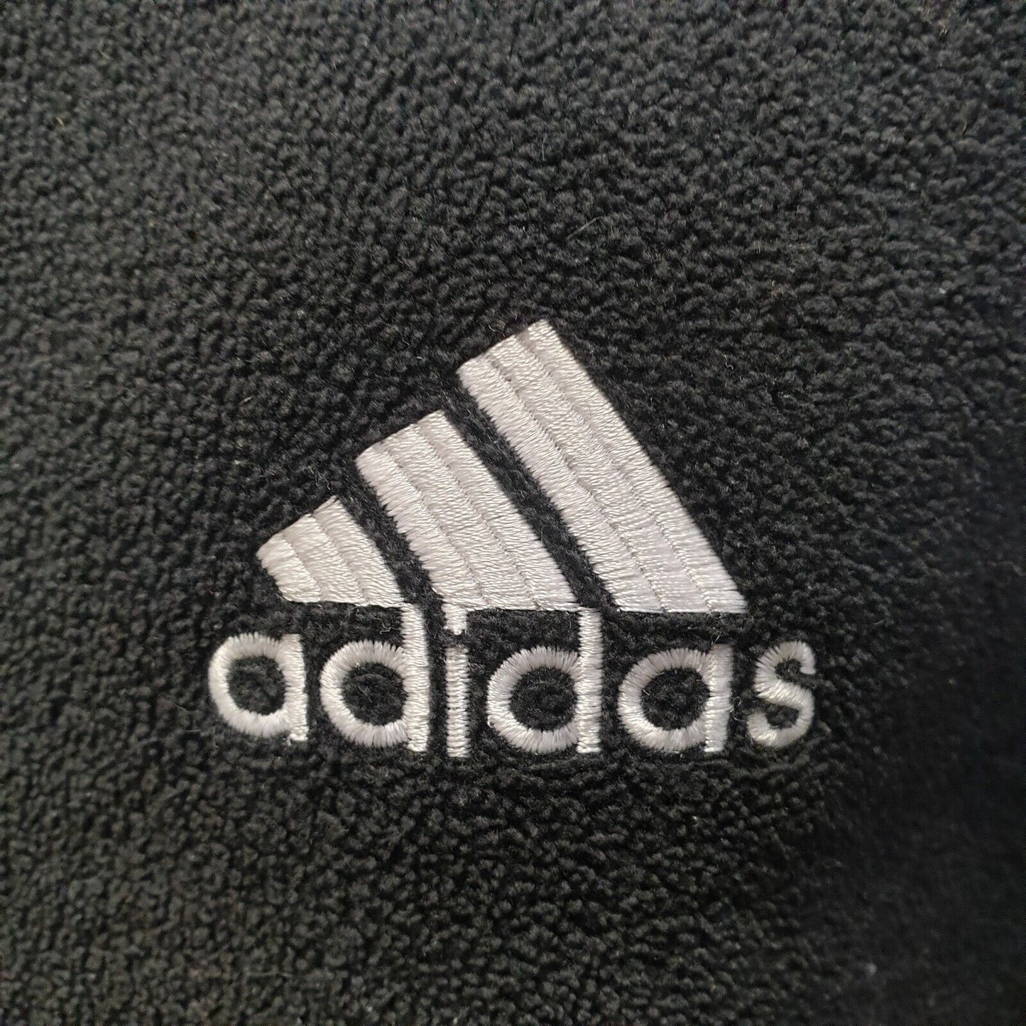 Adidas Black White Trim Zipped Fleece Sports Jacket Men's UK 2xL H921