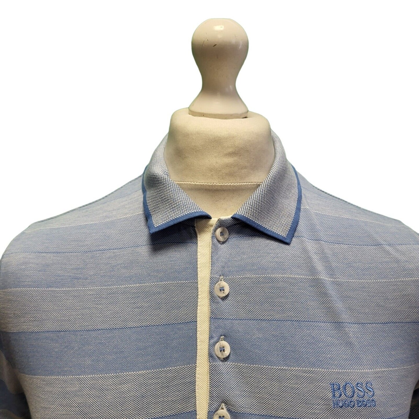 Hugo Boss Blue Regular Fit Short Sleeve Collared Polo Shirt Men's Uk S G770