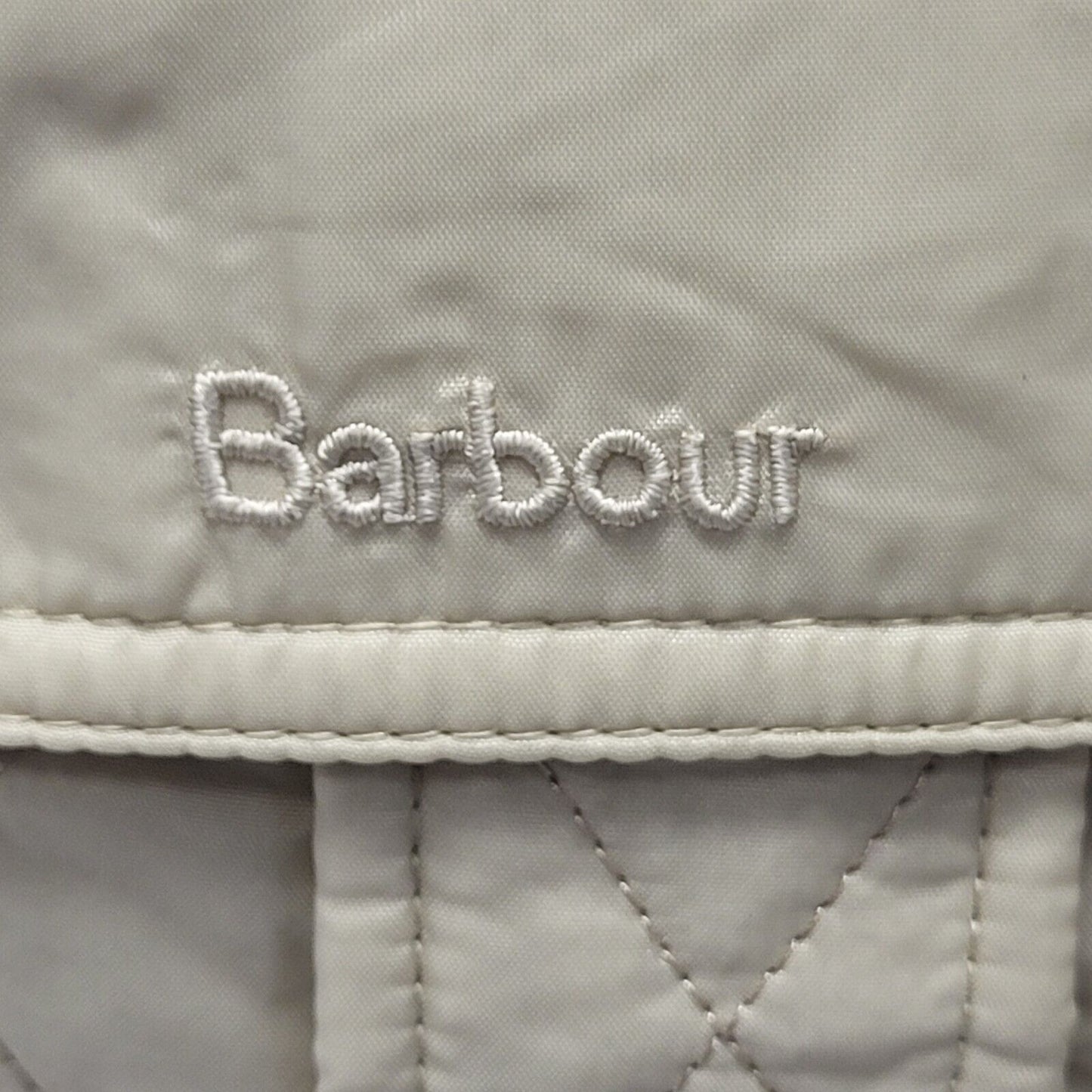 Barbour Manderston Beige Zip & Snap Quilted Jacket Uk Women's 12 G737
