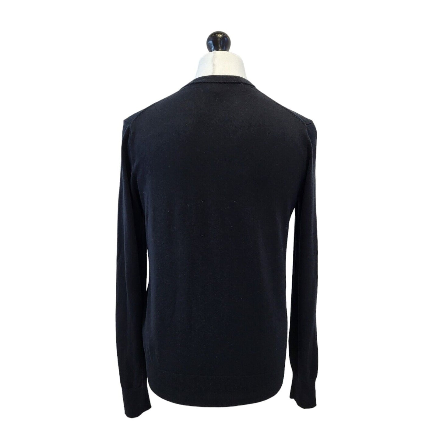 Banana Republic Black V-Neck Silk Blend Jumper Uk Men's Medium G494