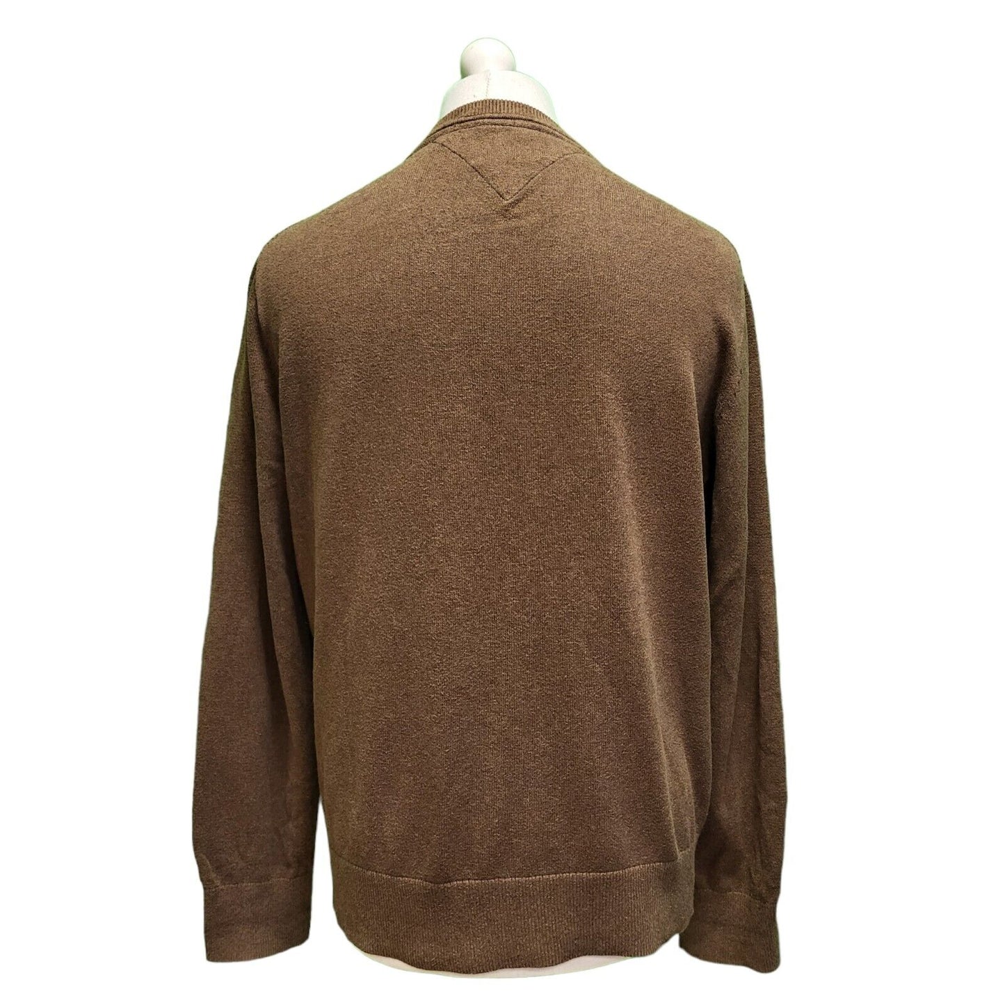 Tommy Hilfiger Brown Pima Cotton Thin Knit L/Sleeve Jumper uk Men's Medium H747