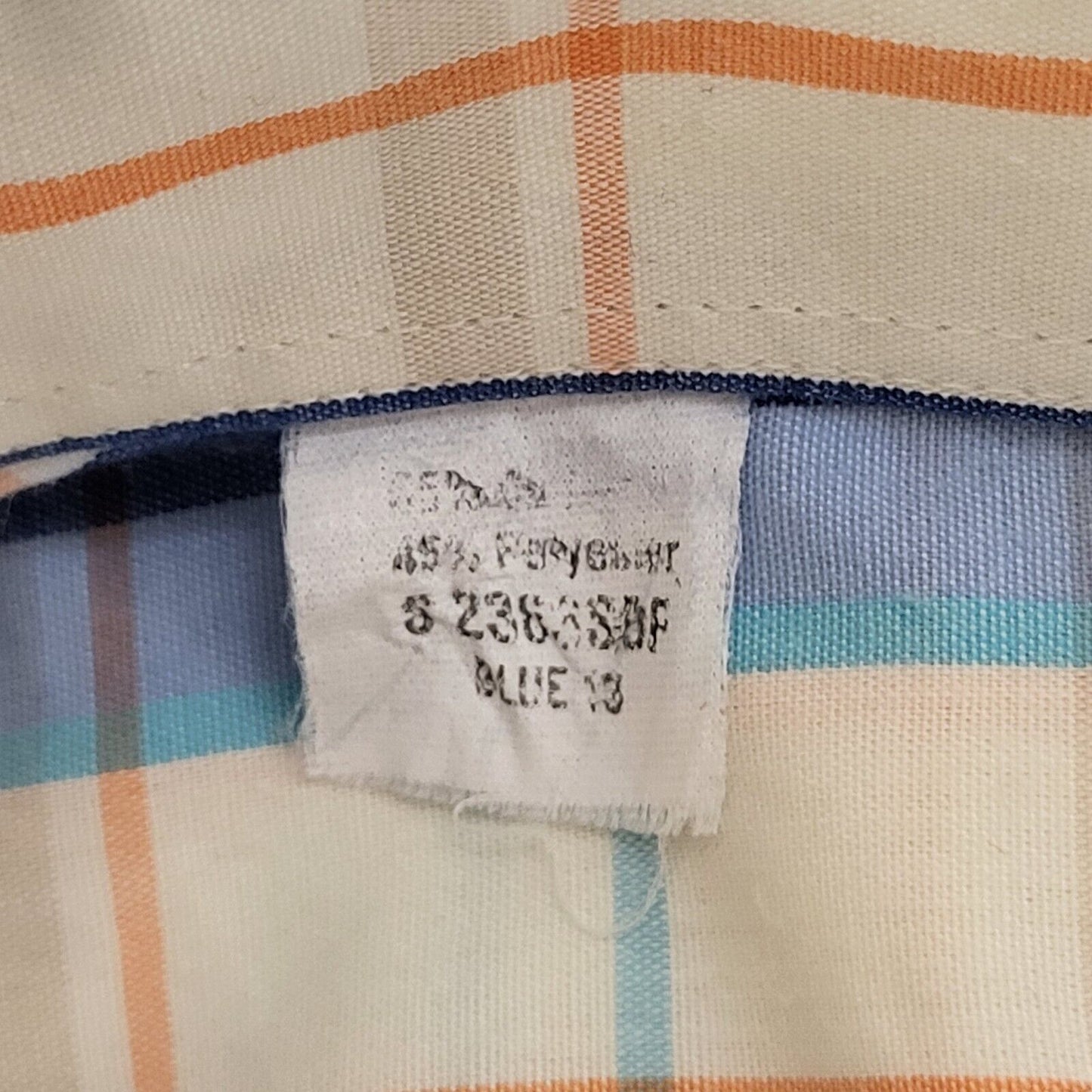 Ben Sherman Blue Cream Check Short Sleeve Shirt Uk Men's Large G601