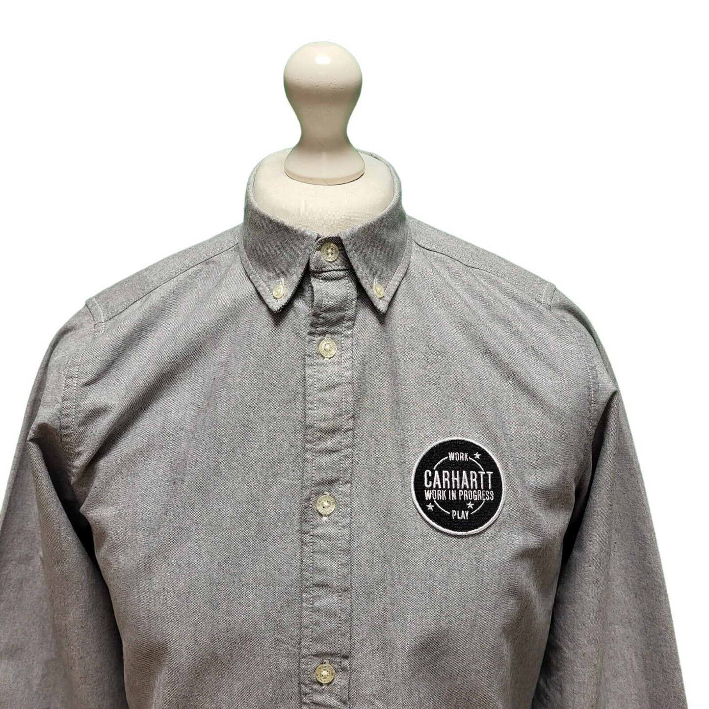 Carhartt Grey Rugged Outwear Work & Play Shirt Men's UK M Slim Fit H60