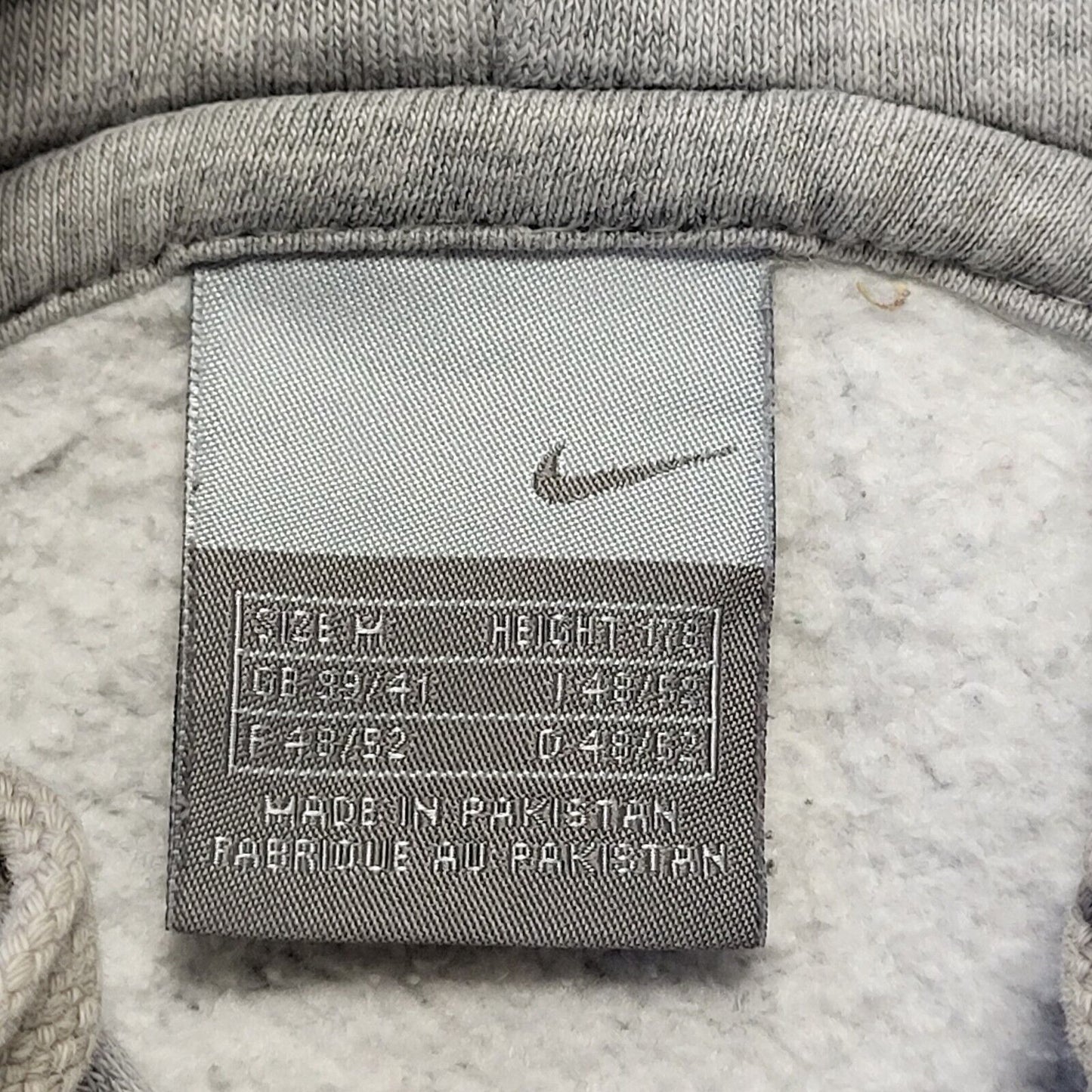 Nike Grey Long Sleeve Zip Casual Sweatshirt Hoodie Men's UK M EU 50 H585