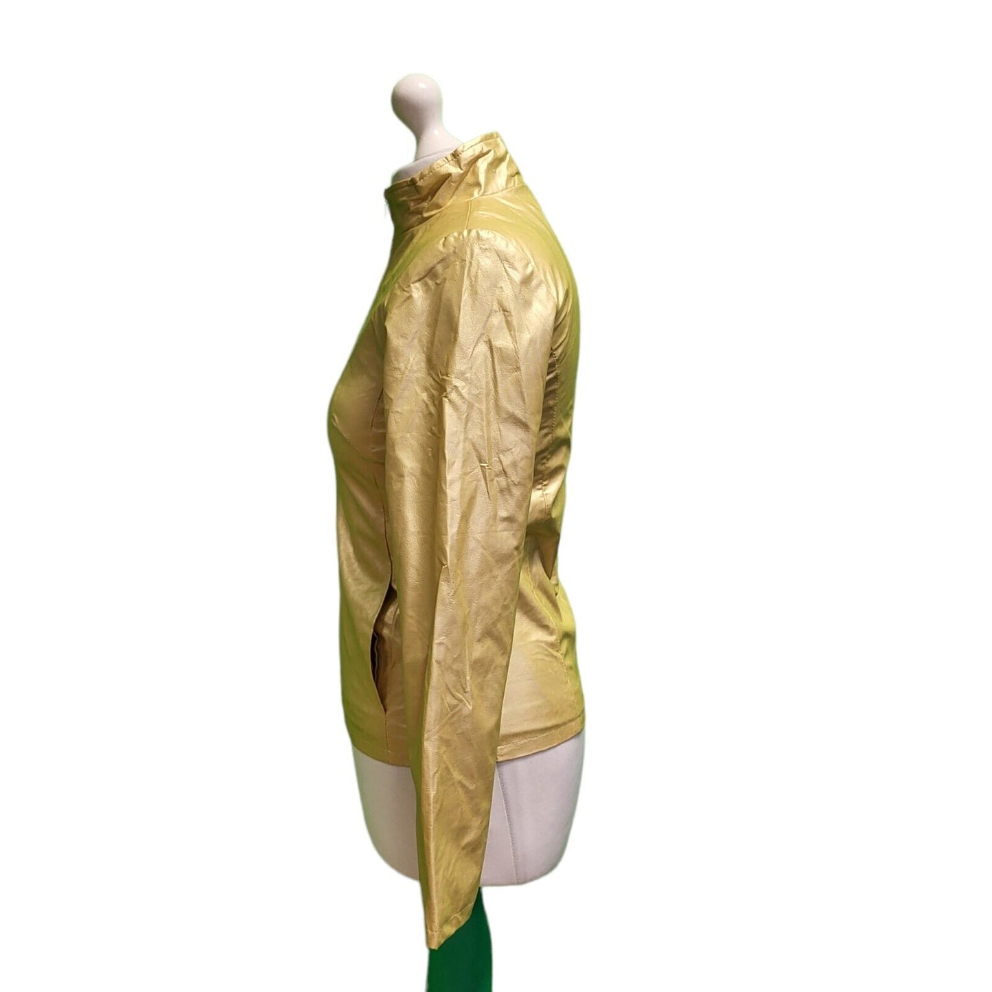 New Look Yellow Zipped Faux Leather Jacket UK Women's Small H710