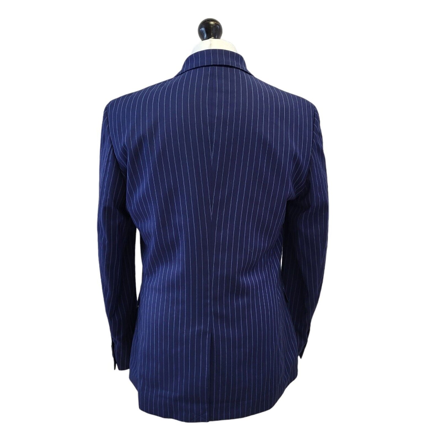 Topman Blue Striped Skinny Suit Jacket & Trousers Uk Men's L 42" W36 L32 G274