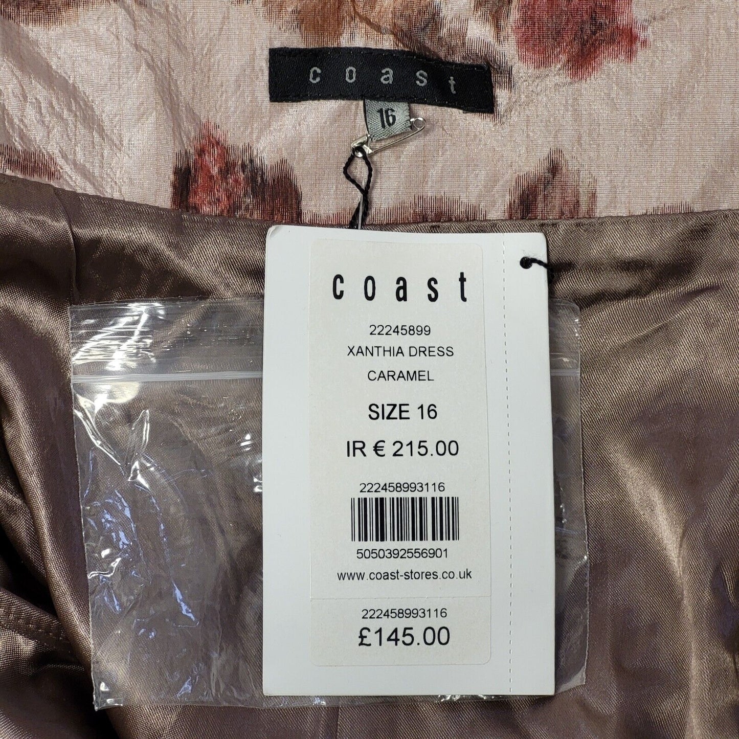 Coast Caramel Xanthia Evening Formal Dress Women's UK 16 BNWT BB401