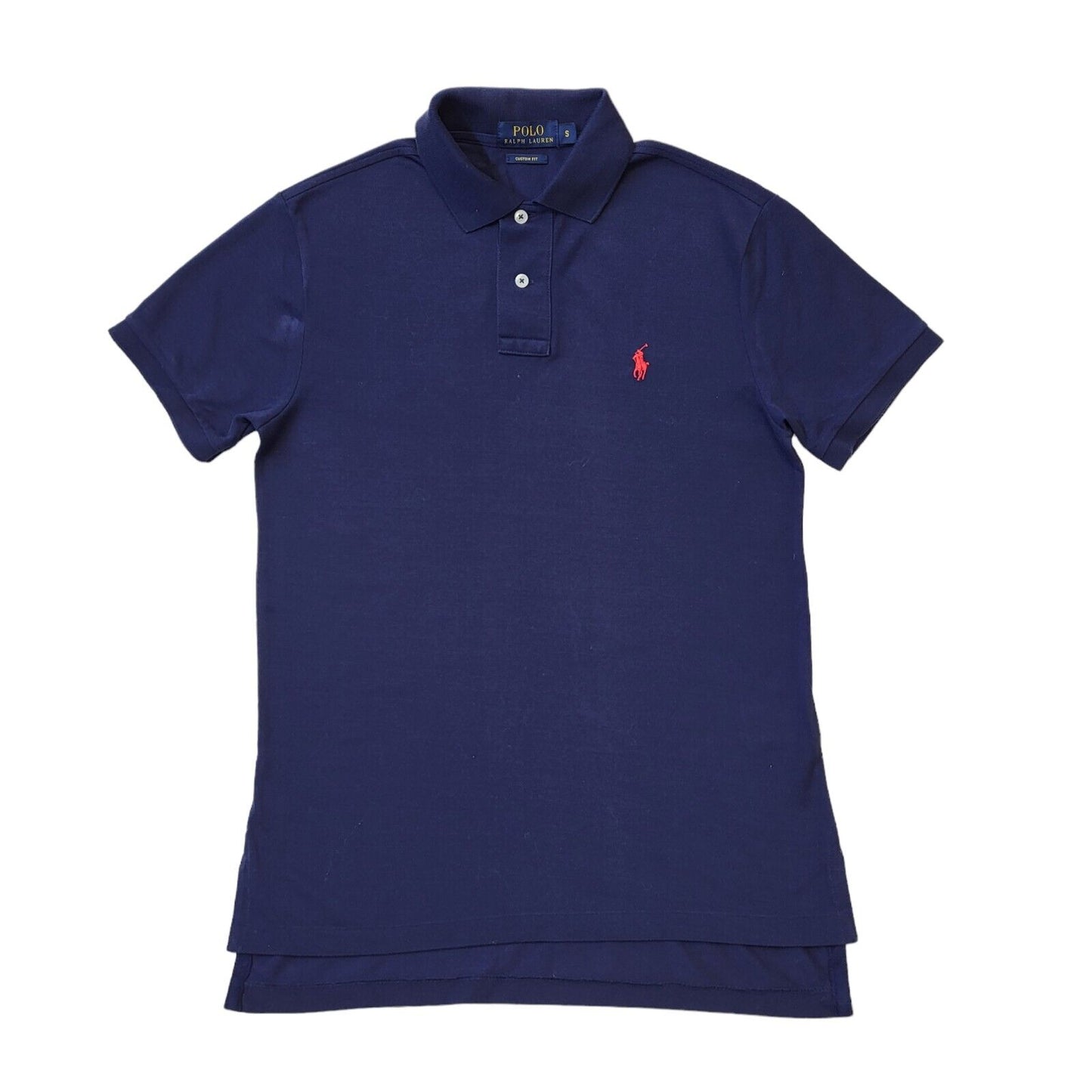 Polo Ralph Lauren Blue Custom Fit Short Sleeve Polo Shirt Men's Uk S G774