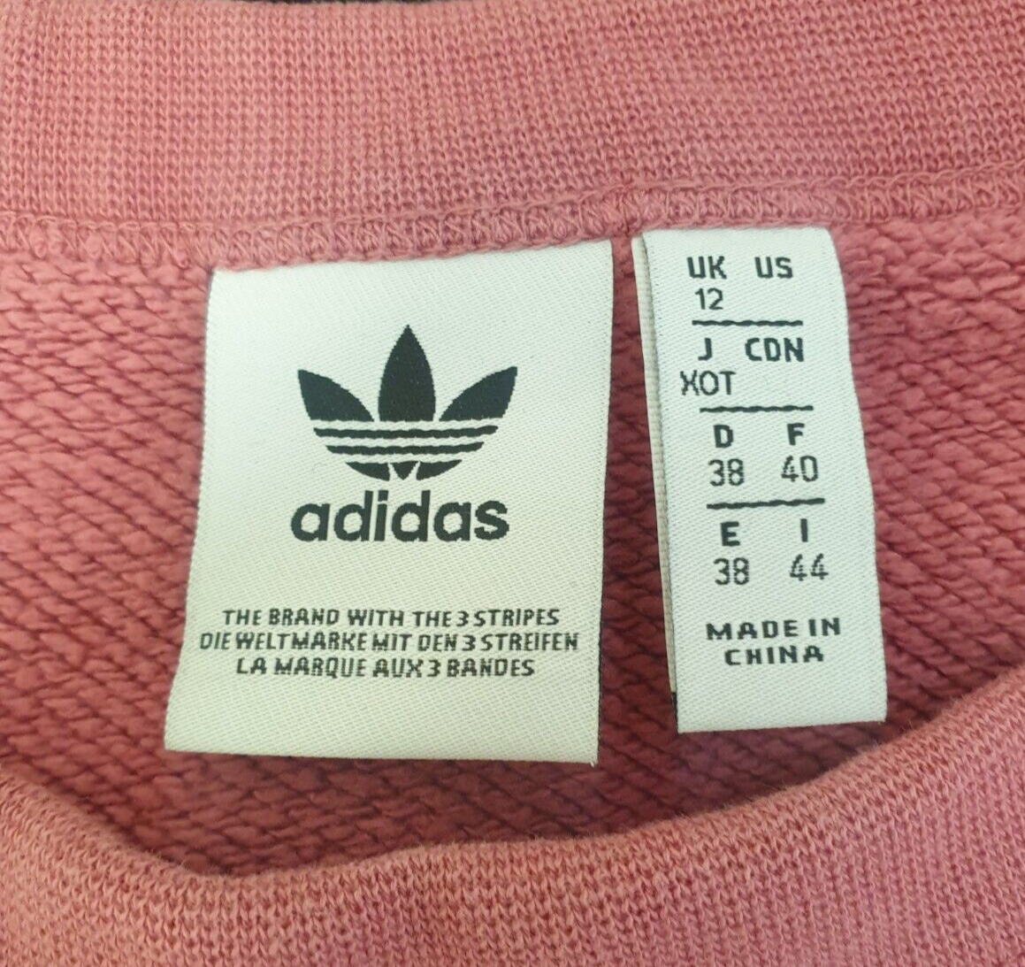 Adidas Pink Over-sized Round Neck Spell Out Sweatshirt Women's Uk 12 L G938