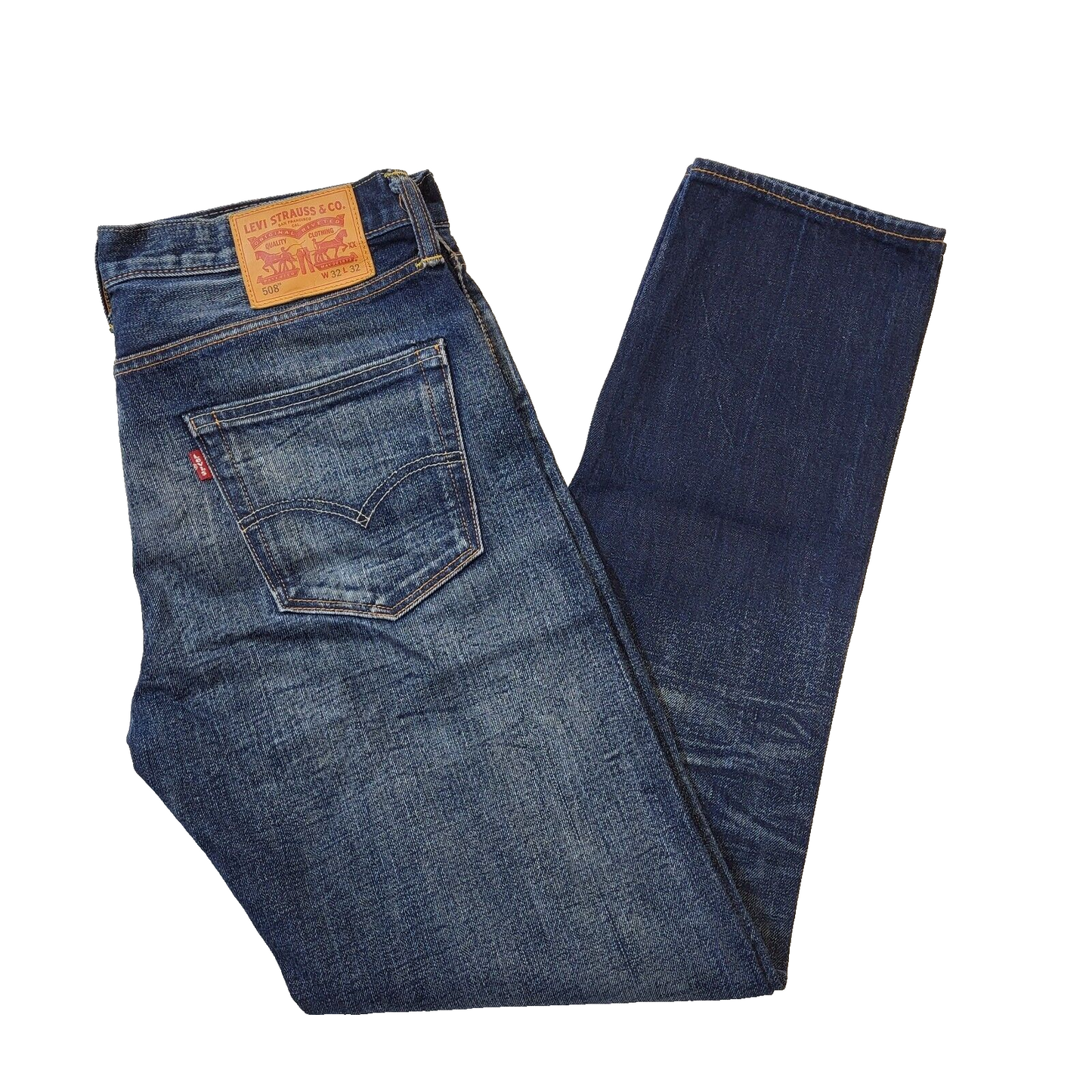Levi's 508 Dark Blue Straight Leg Zipper Fly Denim Jeans Men's M W32 L32 H48