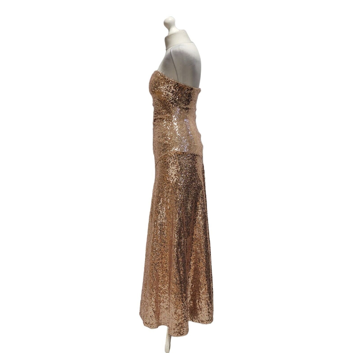 Goddiva Gold Evening Formal Dress Women's UK 8 BB403