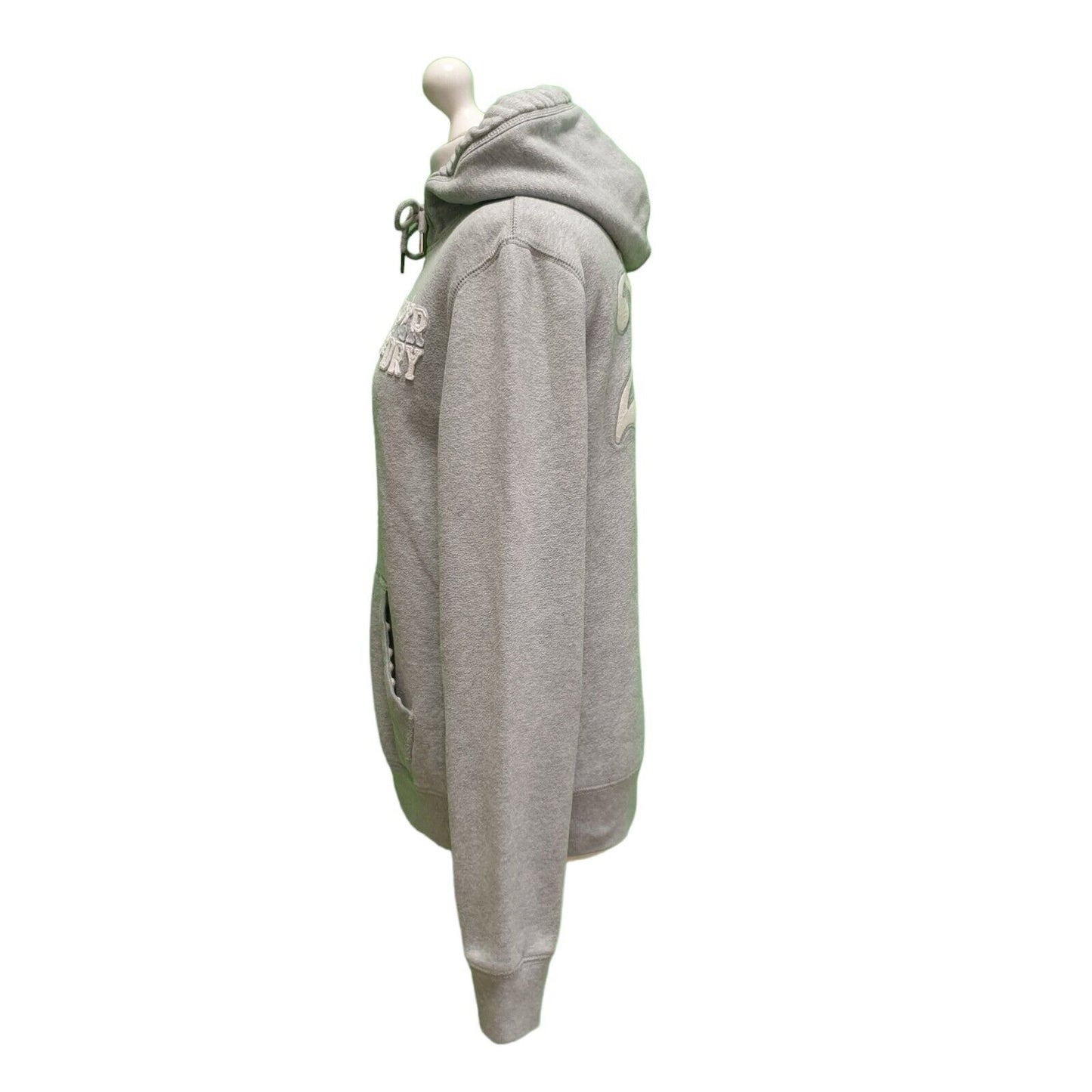 Superdry Grey Drawstring Sweatshirt Hoodie Women's UK L 12 EU 40 H943
