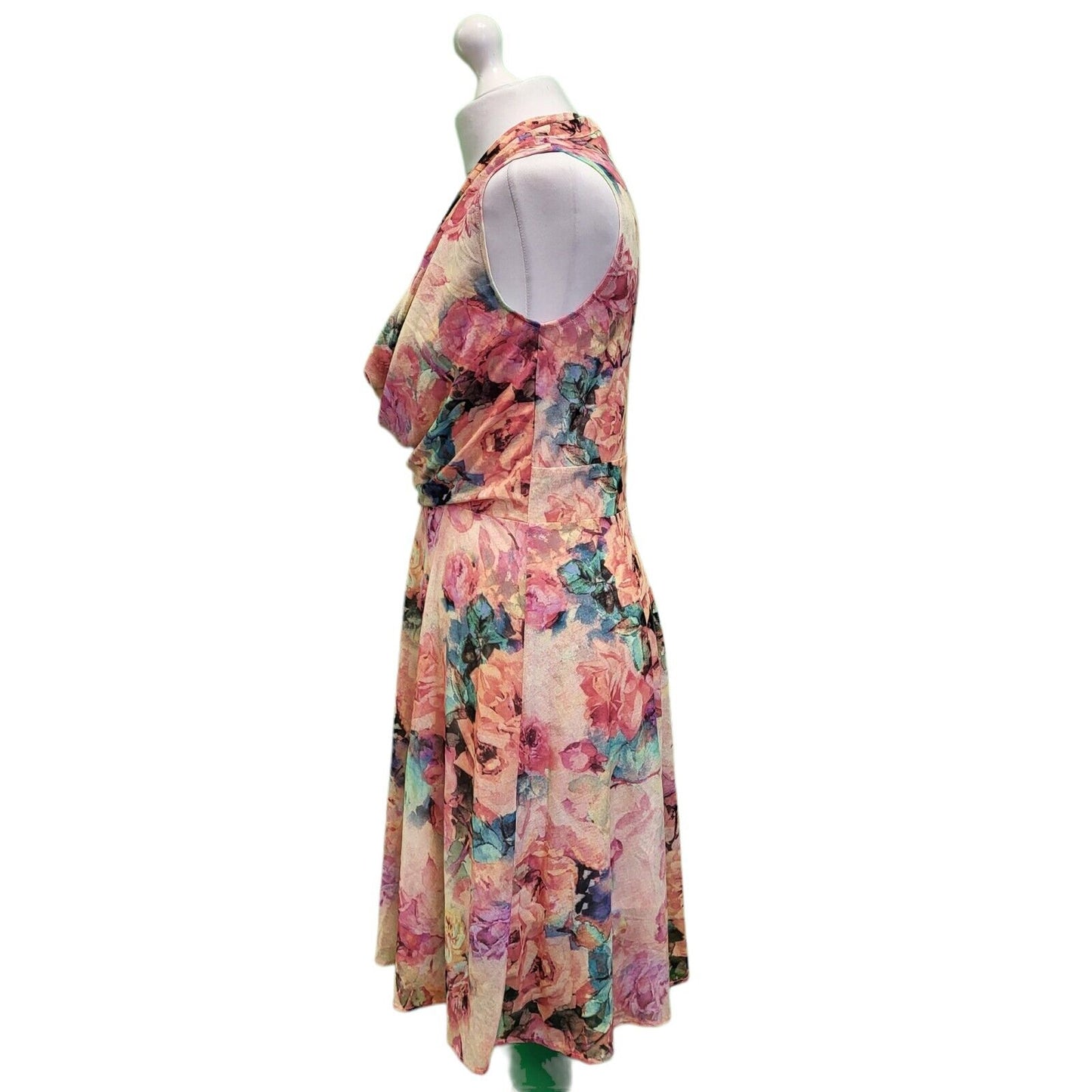 Miss Patina Multicoloured Floral Skater Dress UK Women's Small H700