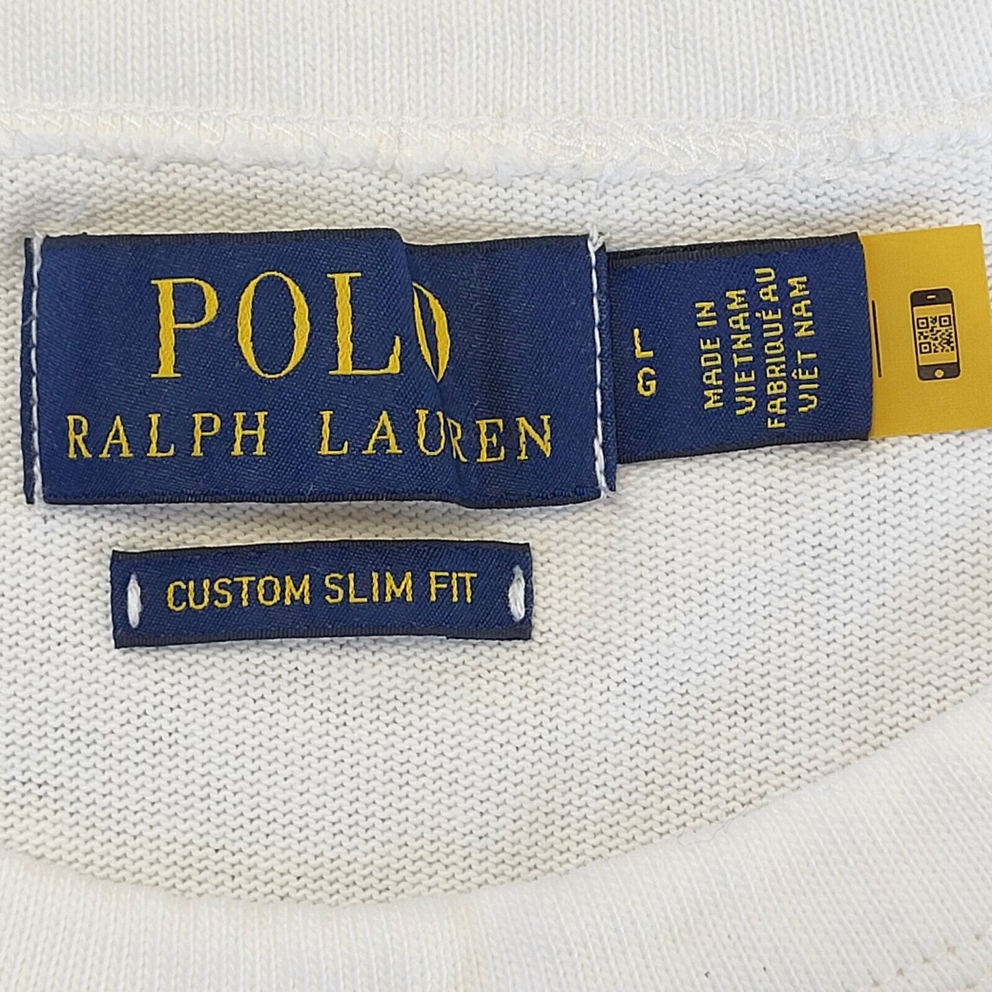 Polo Ralph Lauren White Long Sleeve Rund Neck Top Mens Uk L EU 54 G348