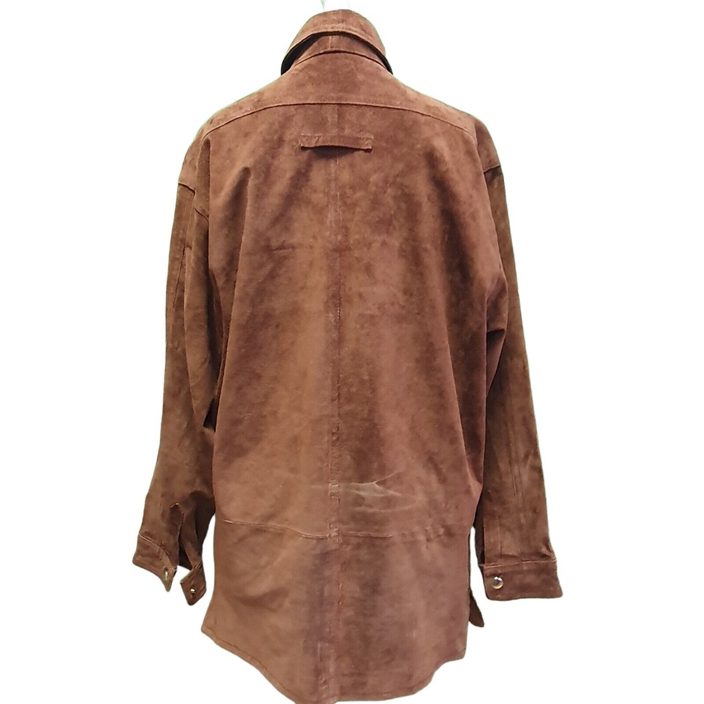 Vintage Newport Casuals Brown Zipped Suede Leather Jacket Women's UK L 12 H210