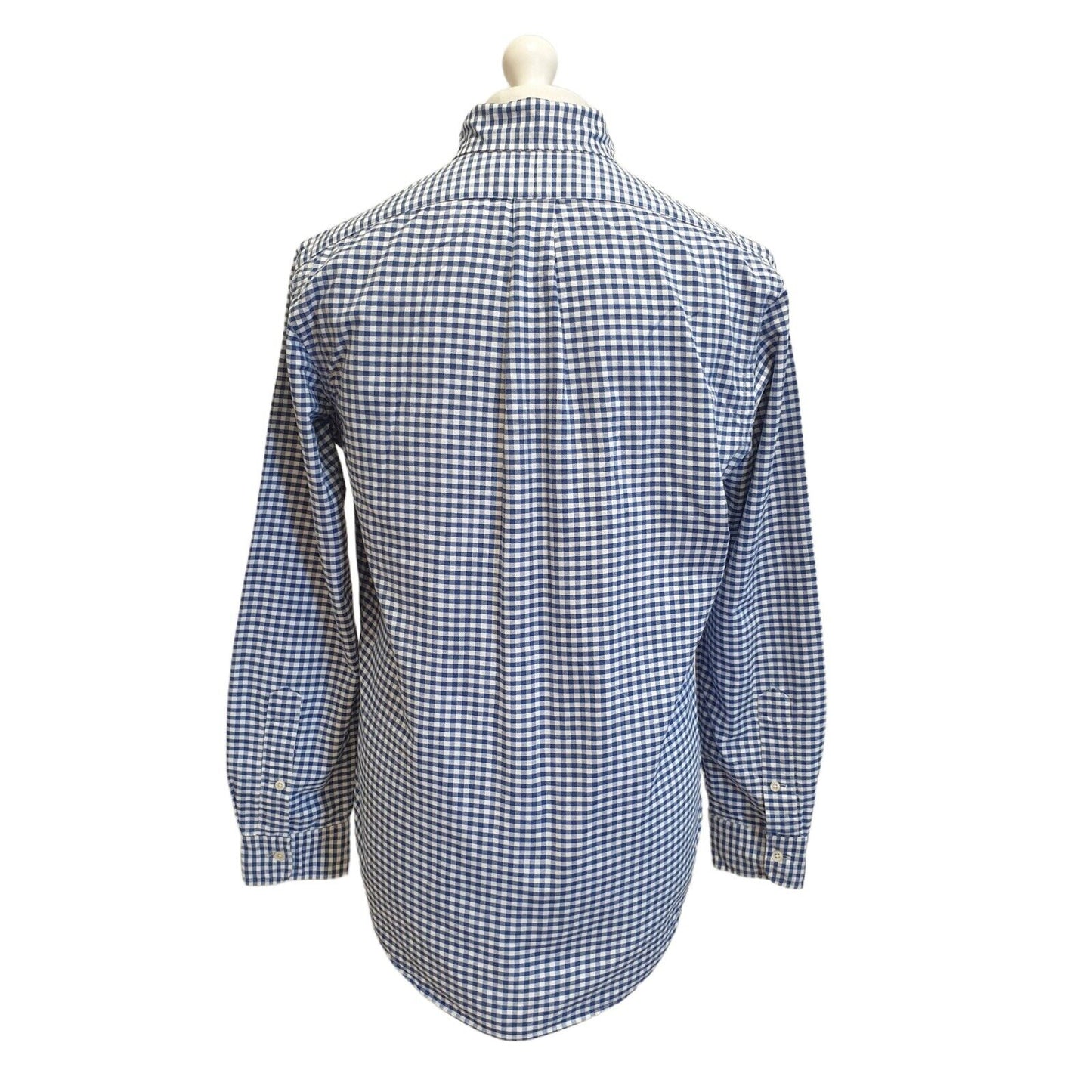 Polo Ralph Lauren Blue White Check Classic Fit Men's Shirt Uk M Eu 50 G73