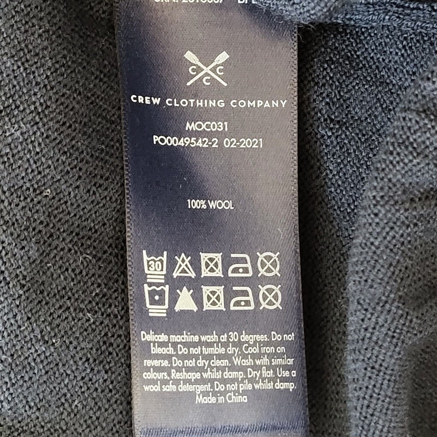 Crew Clothing Co Jumper Crew Neck Blue Mens UK L EU 54 G375