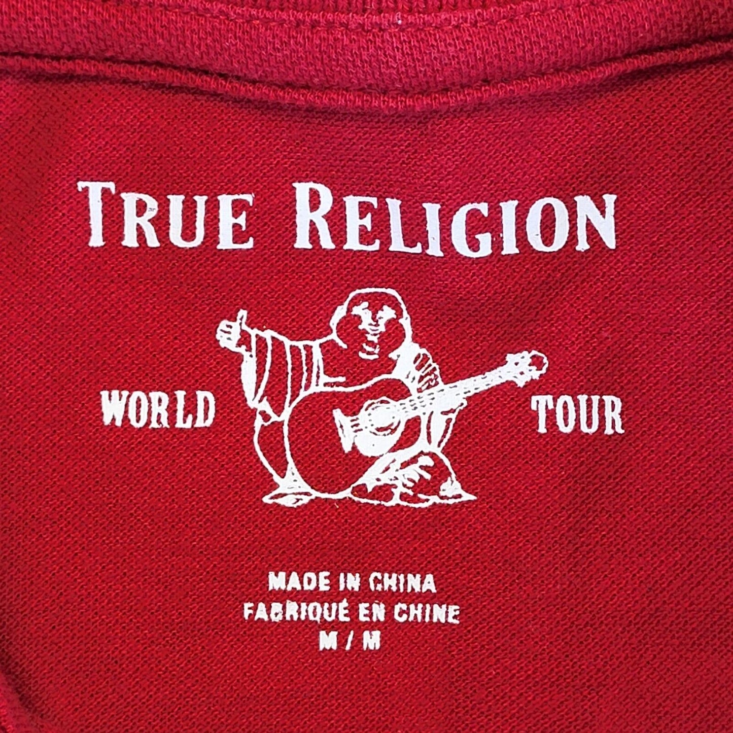 True Religion Red Short Sleeve Polo Shirt Mens Uk M EU 50 G339