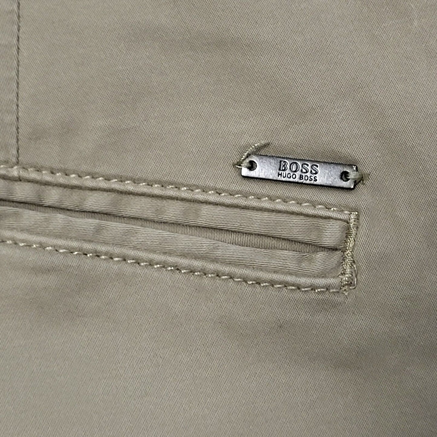 Hugo Boss Beige Straight Leg Chino Trousers Uk Men's xL W36 L32 H781