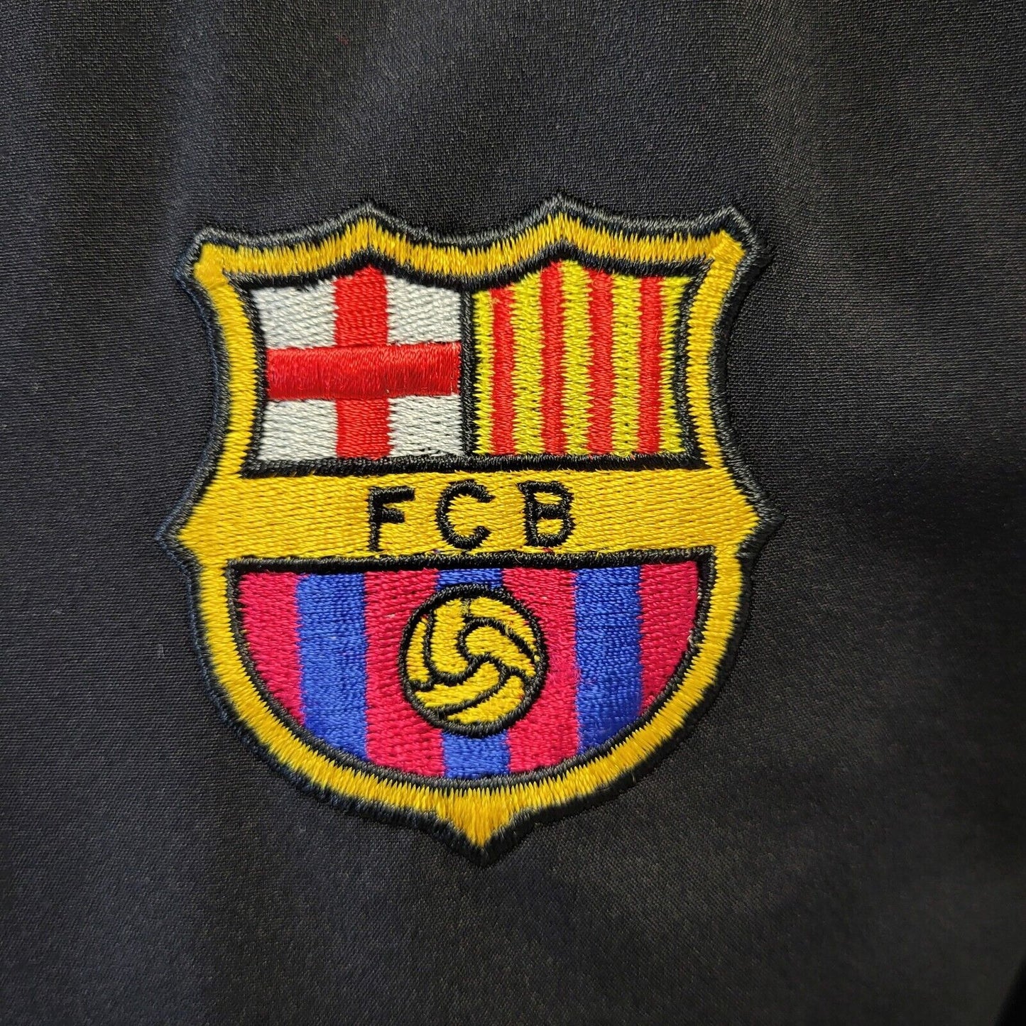 UEFA Barcelona Champions League Jacket Black Full Zip Uk Men's Size Medium G574