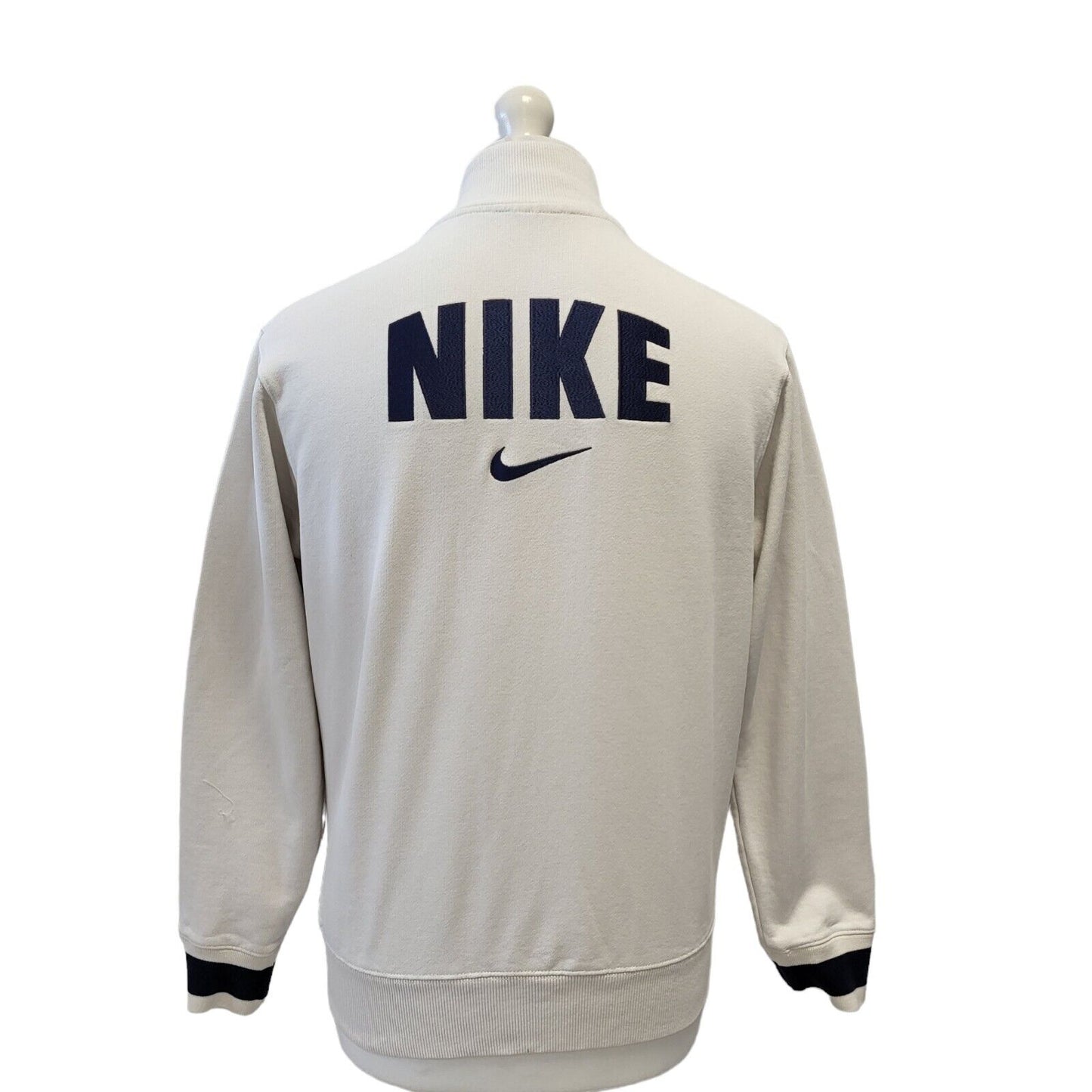 Nike White Snap Fasten Varsity Jacket Sports Top UK Men's Small G724