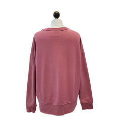 Adidas Pink Over-sized Round Neck Spell Out Sweatshirt Women's Uk 12 L G938