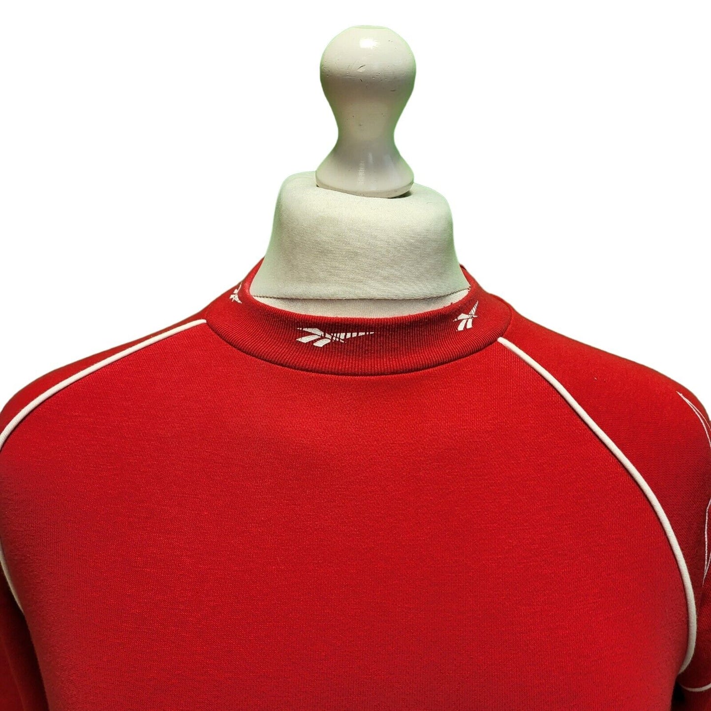 Reebok Red White Long Sleeve Cotton Sports Sweatshirt Men's Uk XS H680