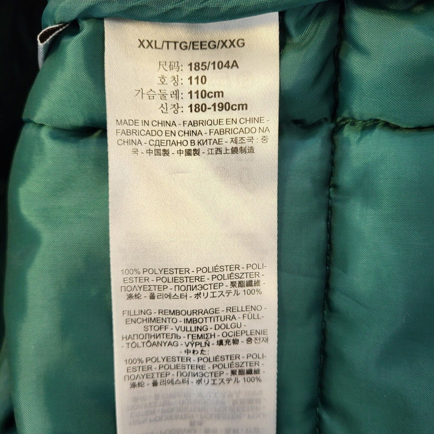 Levi's Green Snap Fasten Quilted Jacket Uk Men's 2XL G649